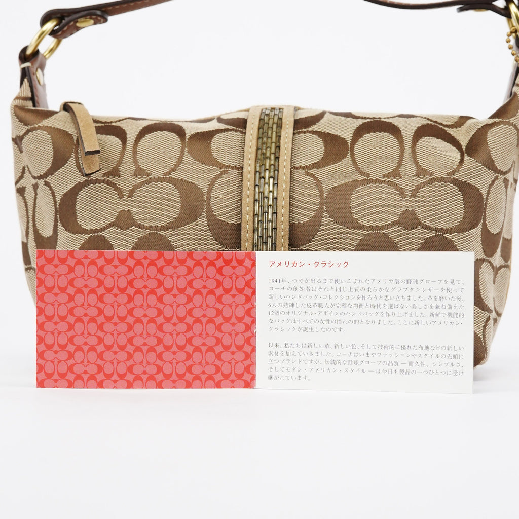 Beige Signature Canvas Mini Hobo bag