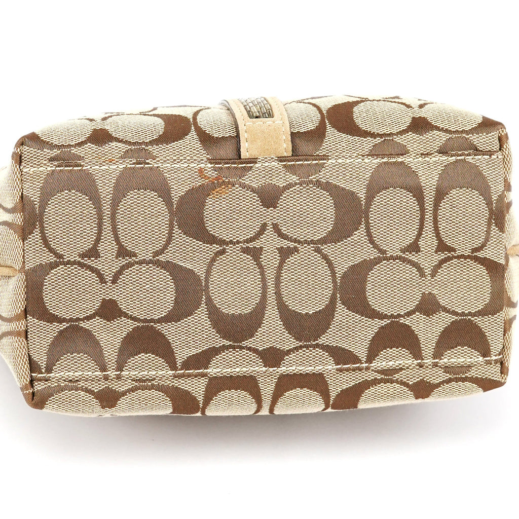 Beige Signature Canvas Mini Hobo bag