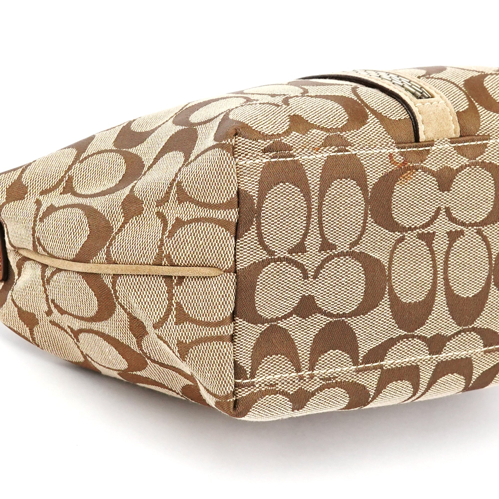 Beige Signature Canvas Mini Hobo bag