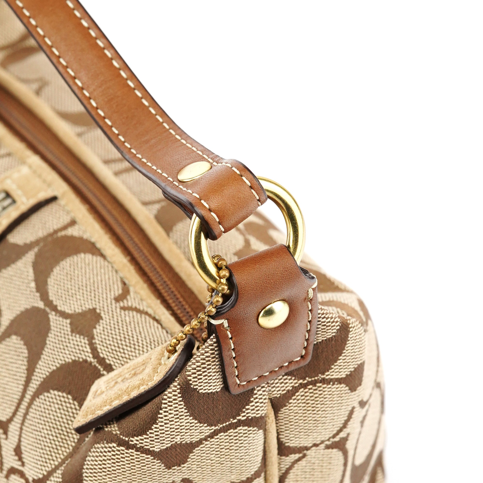 Beige Signature Canvas Mini Hobo bag
