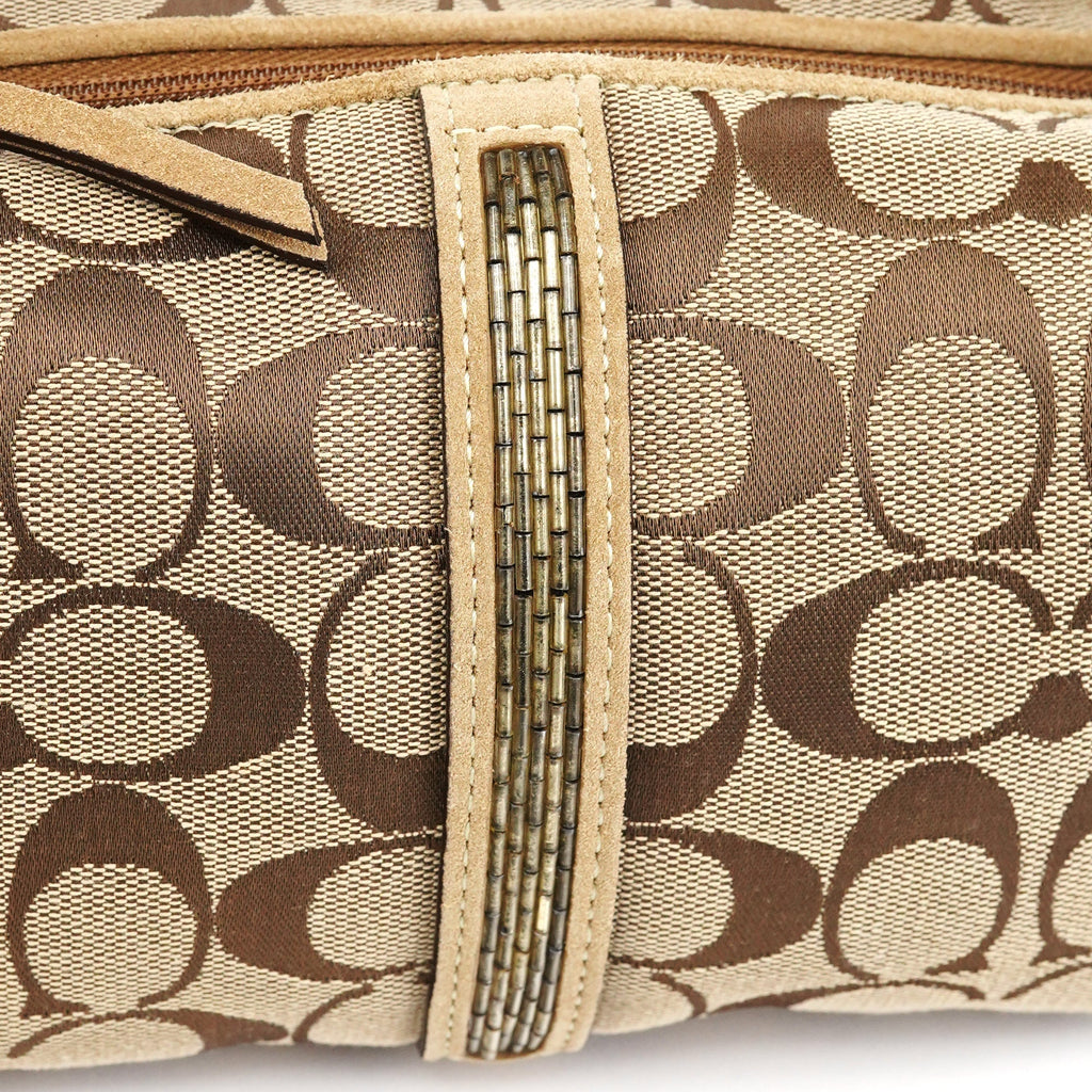 Beige Signature Canvas Mini Hobo bag