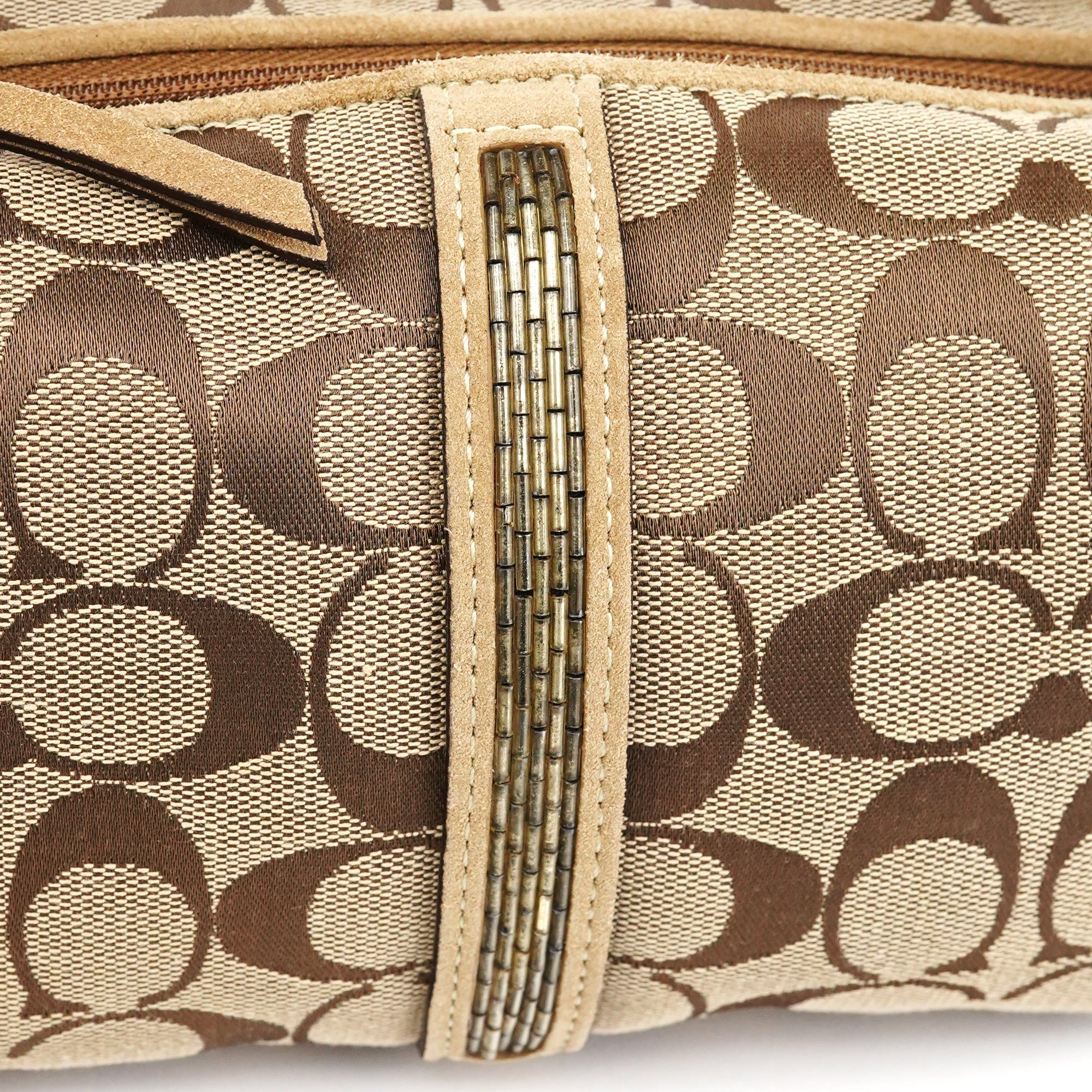 Beige Signature Canvas Mini Hobo bag