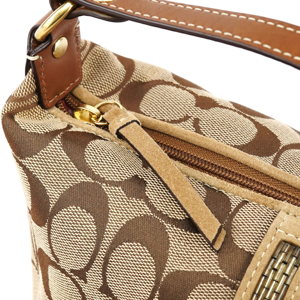 Beige Signature Canvas Mini Hobo bag