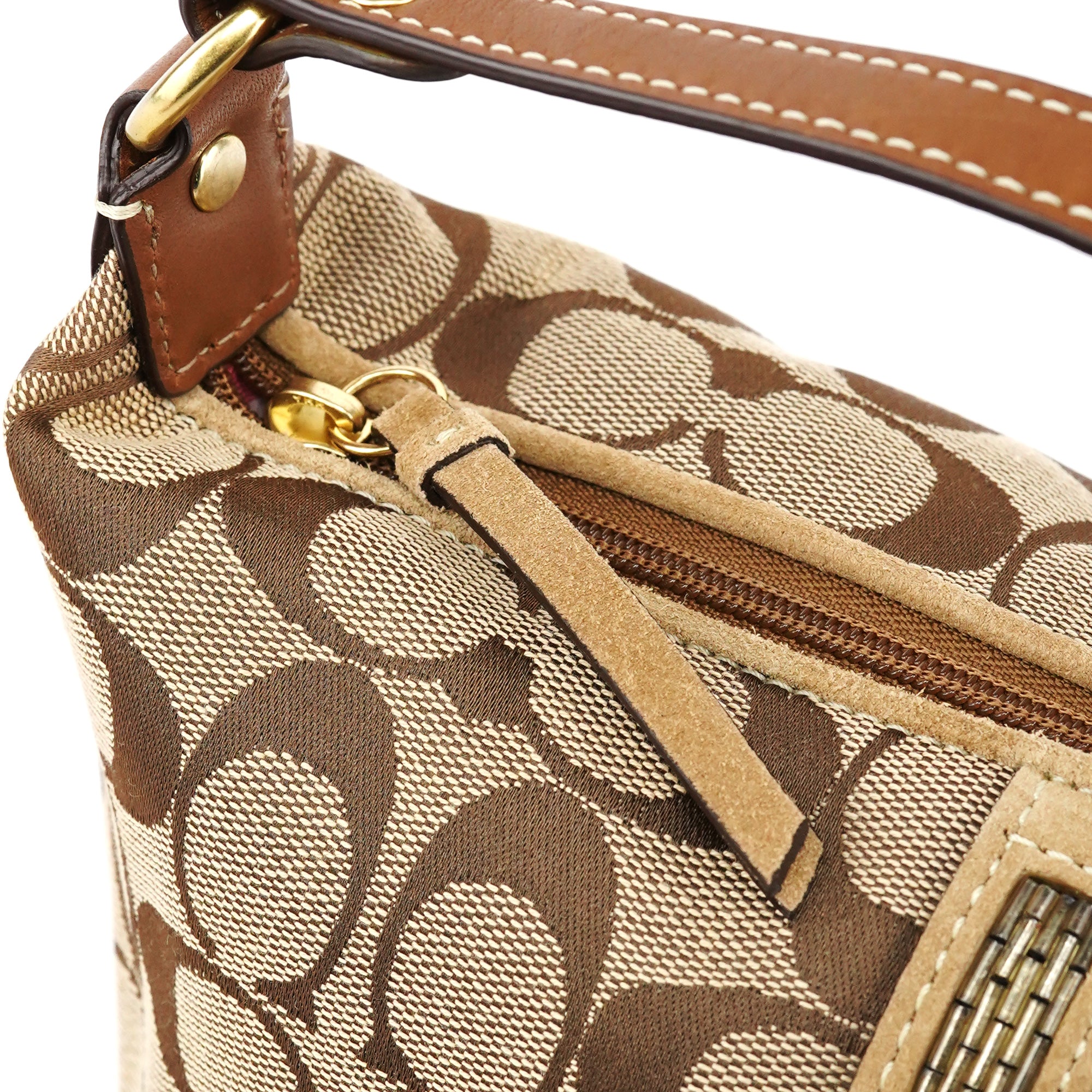 Beige Signature Canvas Mini Hobo bag