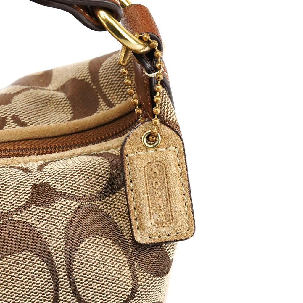 Beige Signature Canvas Mini Hobo bag