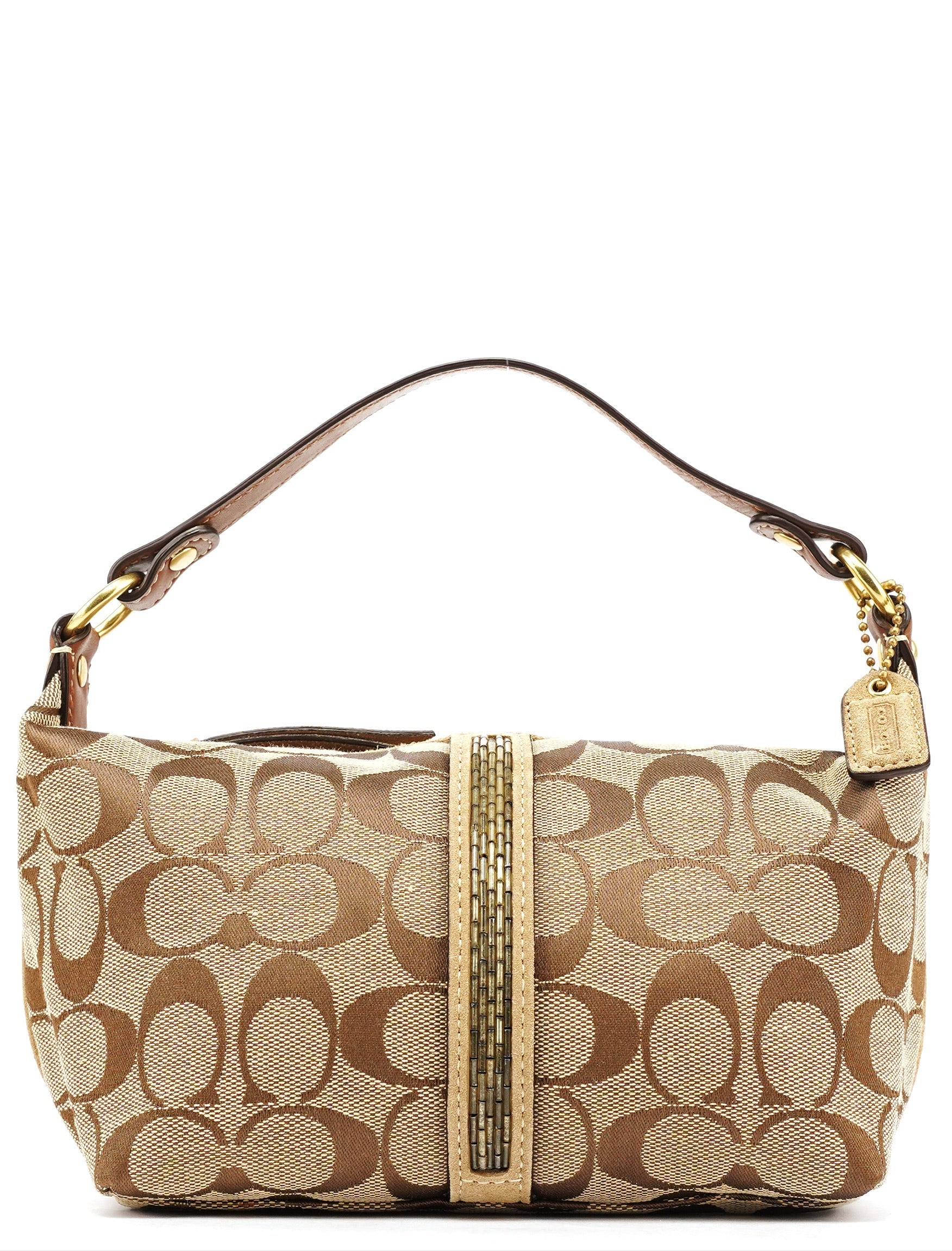 Beige Signature Canvas Mini Hobo bag