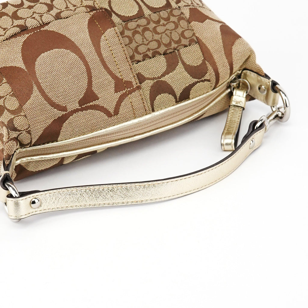 Beige Signature Patchwork Hobo Bag