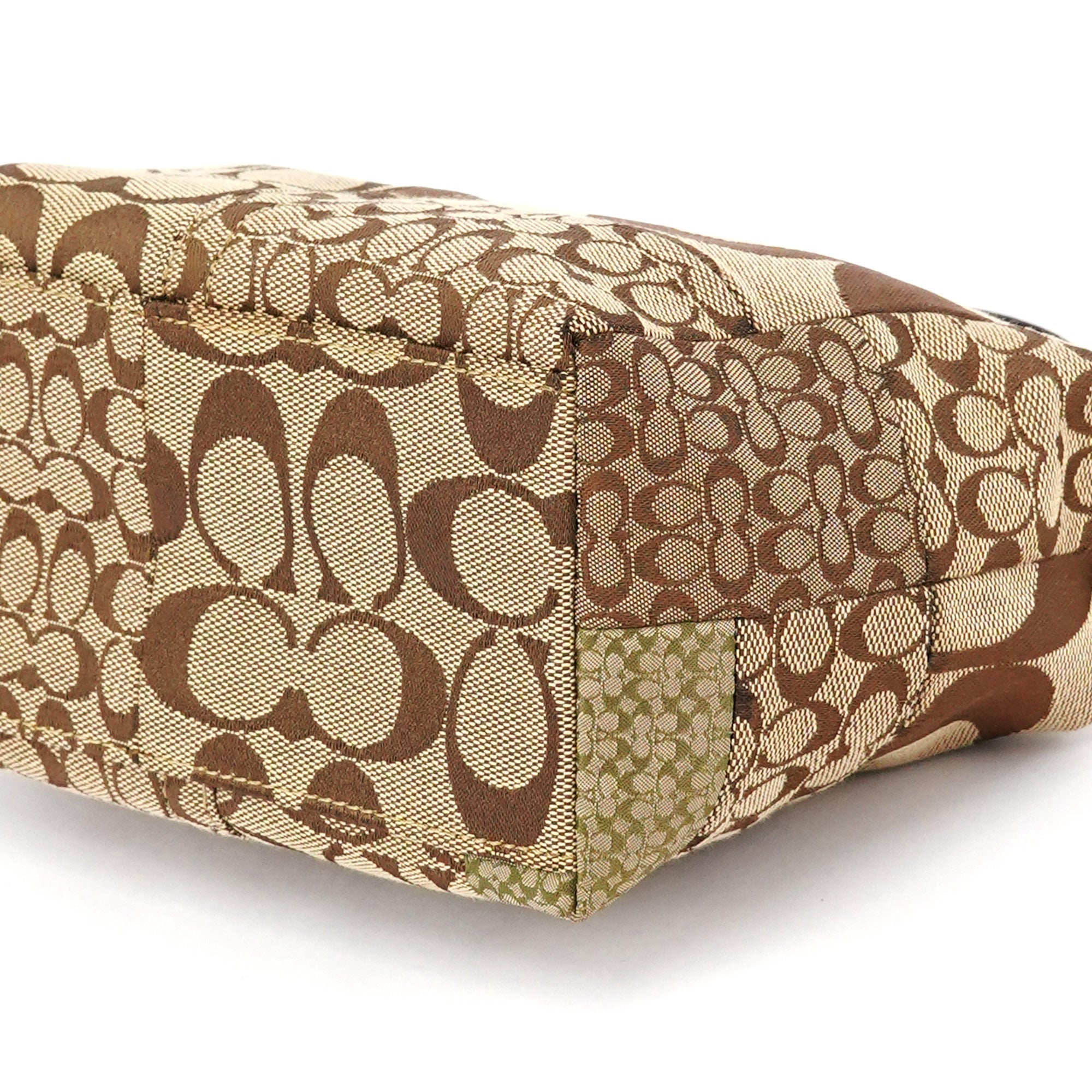 Beige Signature Patchwork Hobo Bag