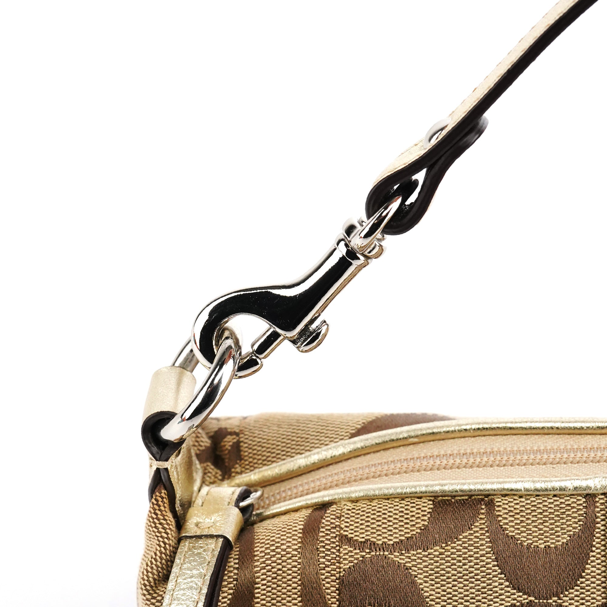 Beige Signature Patchwork Hobo Bag