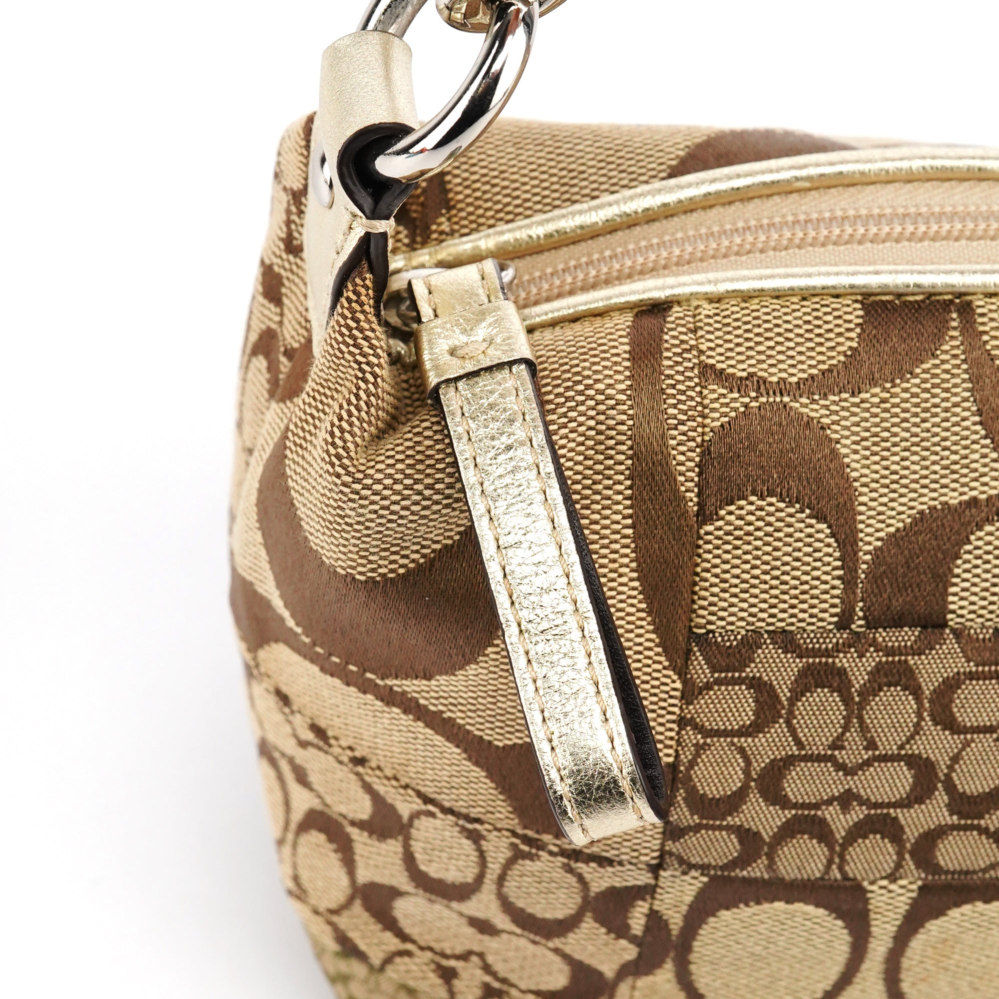 Beige Signature Patchwork Hobo Bag