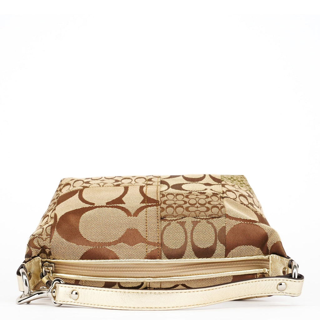 Beige Signature Patchwork Hobo Bag