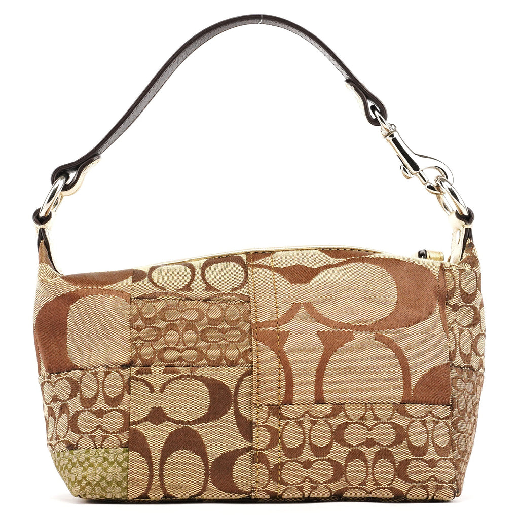 Beige Signature Patchwork Hobo Bag