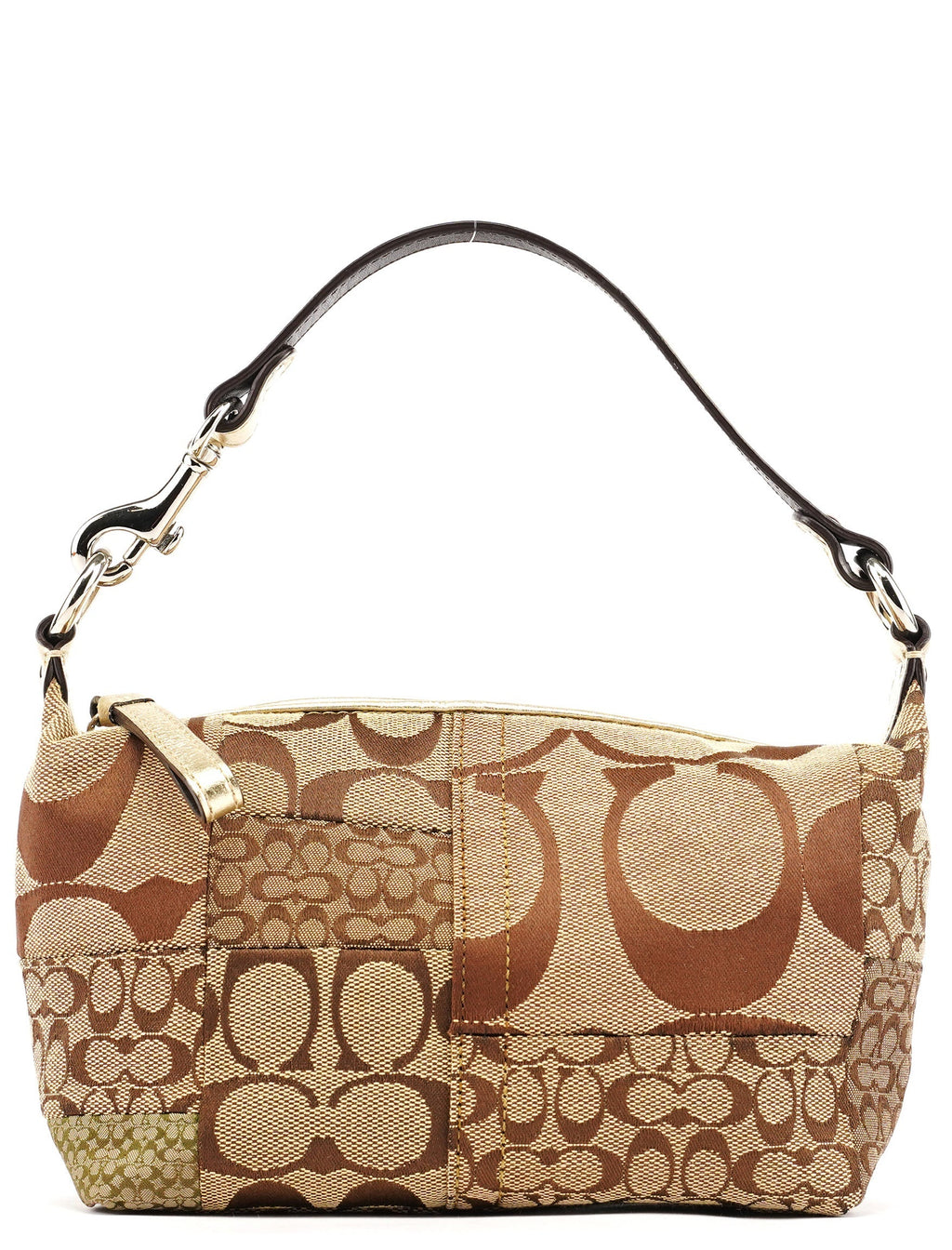 Beige Signature Patchwork Hobo Bag