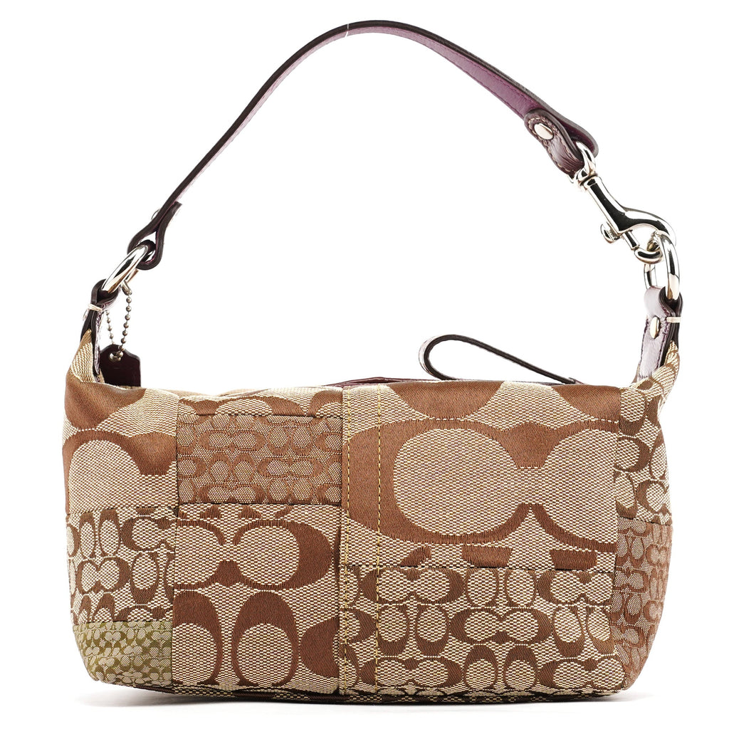 Beige Signature Patchwork Mini Pochette Bag
