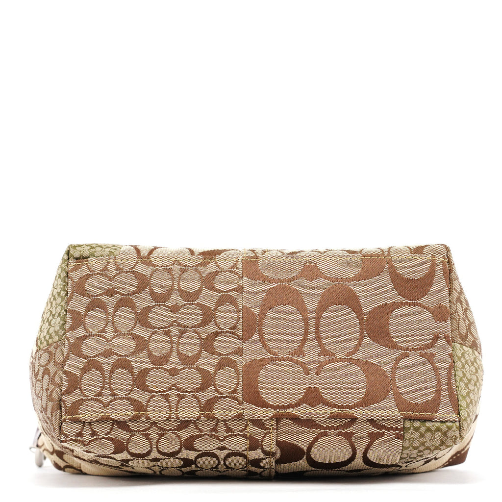 Beige Signature Patchwork Mini Pochette Bag