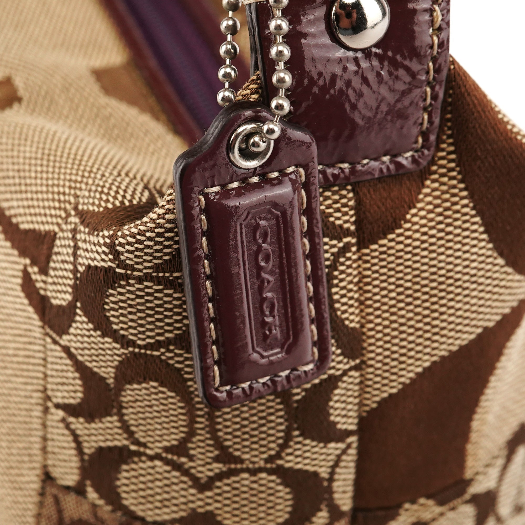 Beige Signature Patchwork Mini Pochette Bag