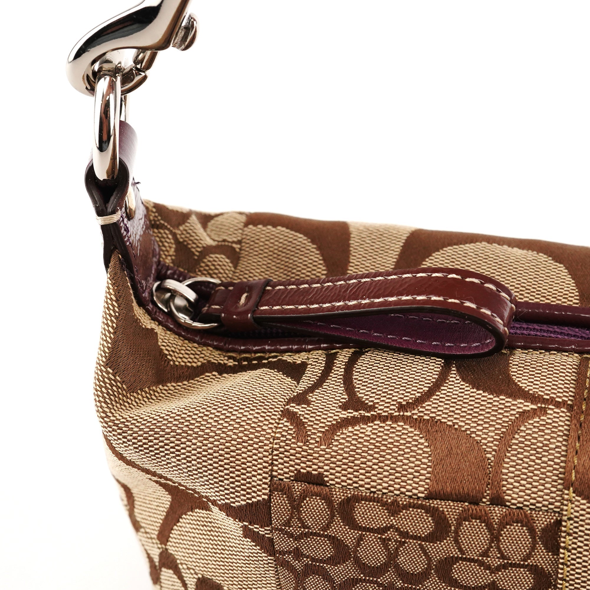 Beige Signature Patchwork Mini Pochette Bag
