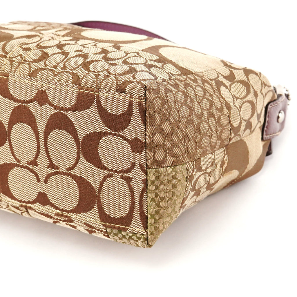 Beige Signature Patchwork Mini Pochette Bag