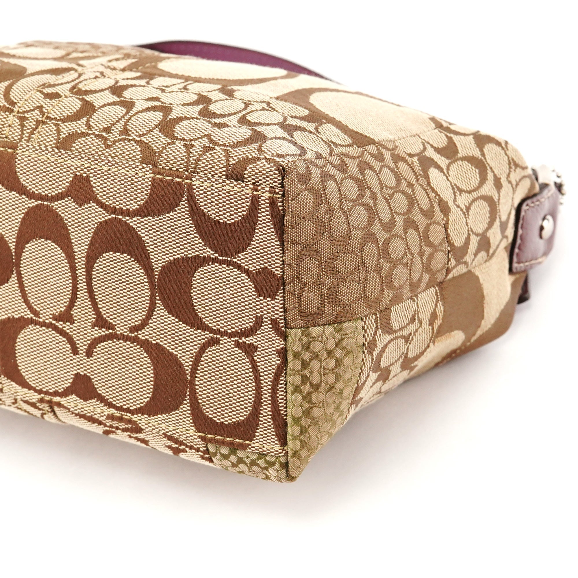 Beige Signature Patchwork Mini Pochette Bag