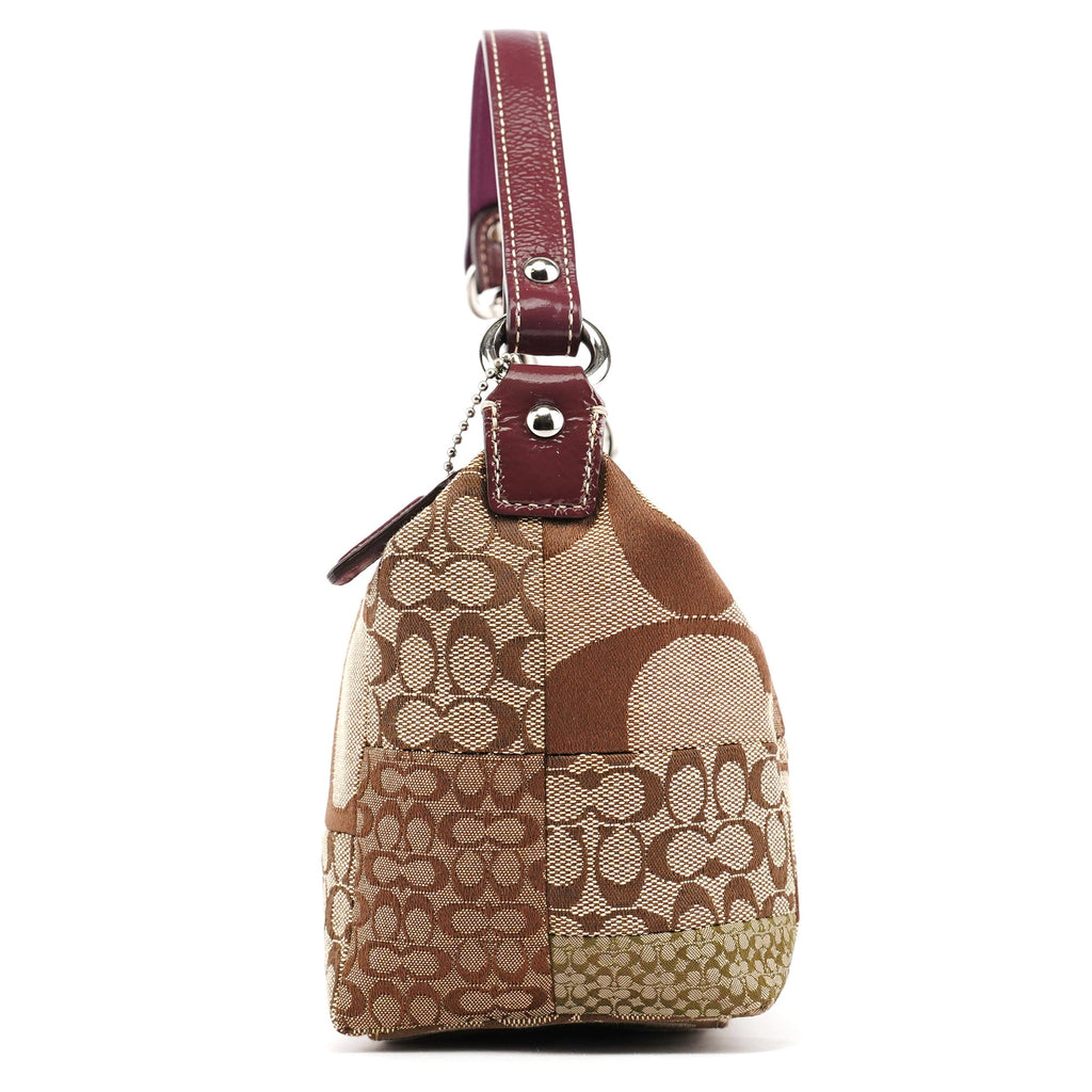 Beige Signature Patchwork Mini Pochette Bag
