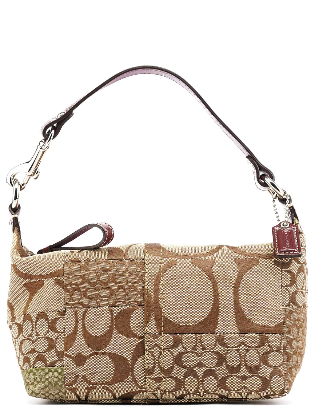 Beige Signature Patchwork Mini Pochette Bag