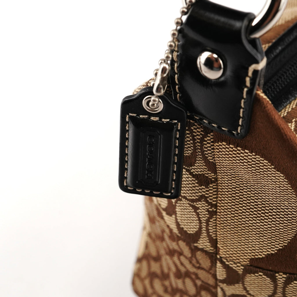 Beige Signature Patchwork Mini Pochette Bag