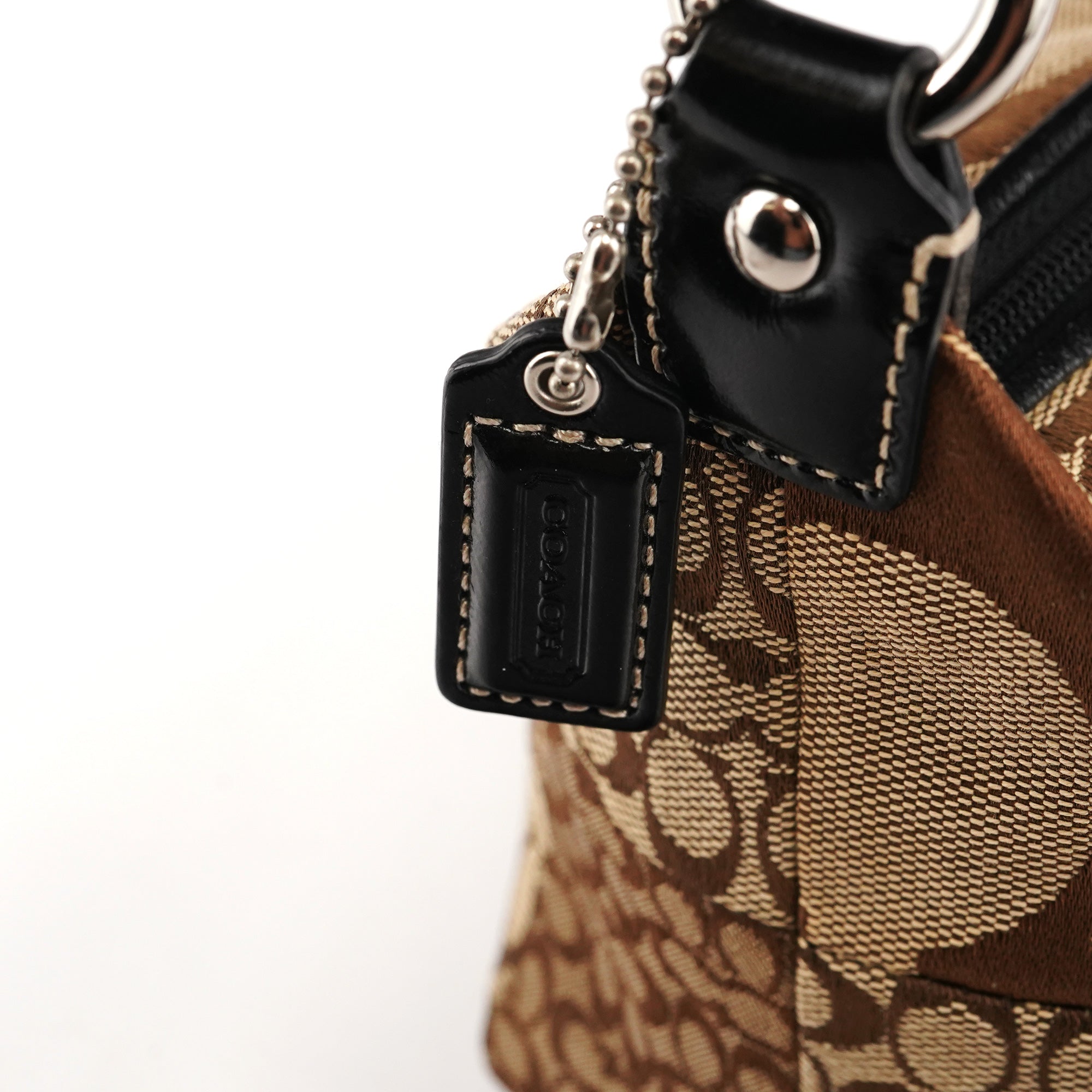 Beige Signature Patchwork Mini Pochette Bag
