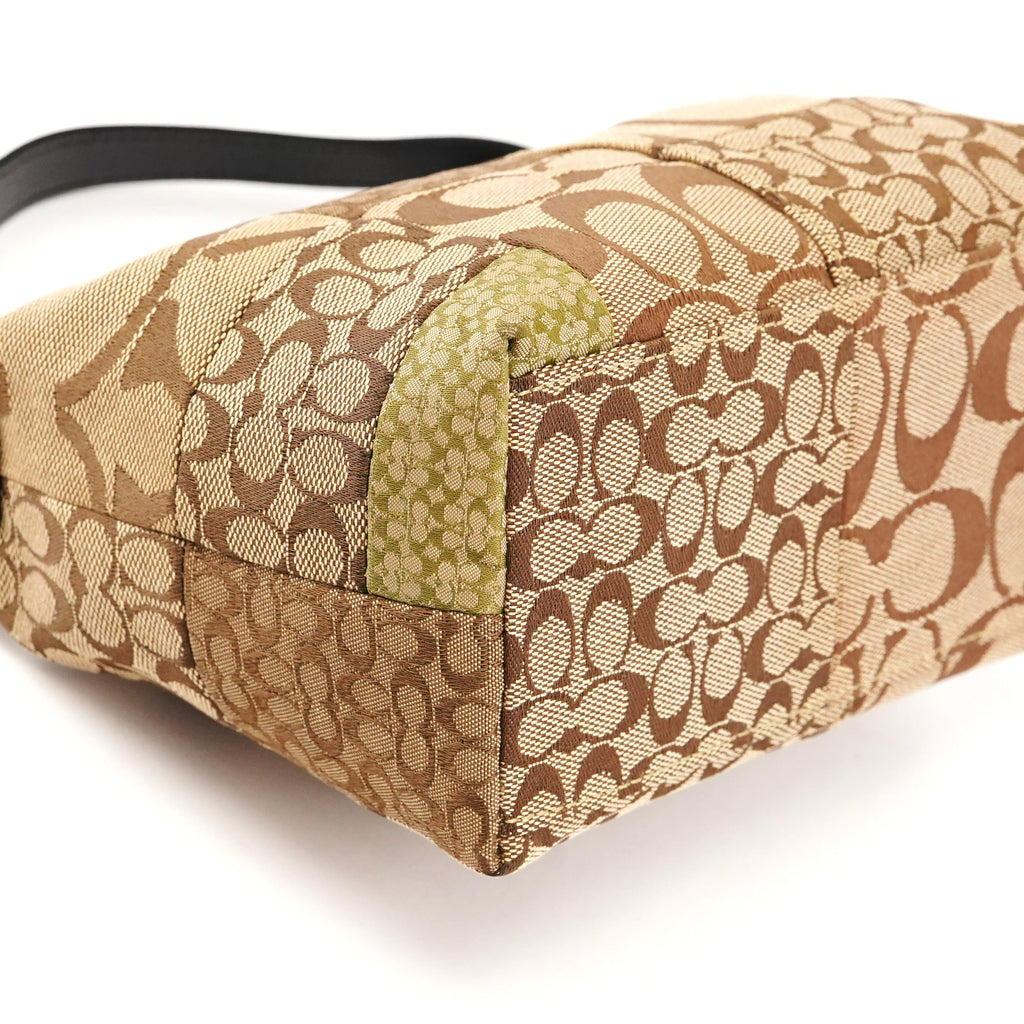 Beige Signature Patchwork Mini Pochette Bag