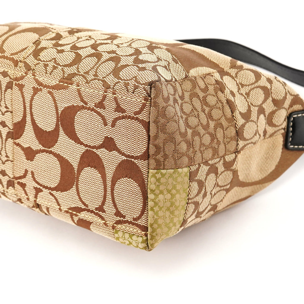 Beige Signature Patchwork Mini Pochette Bag
