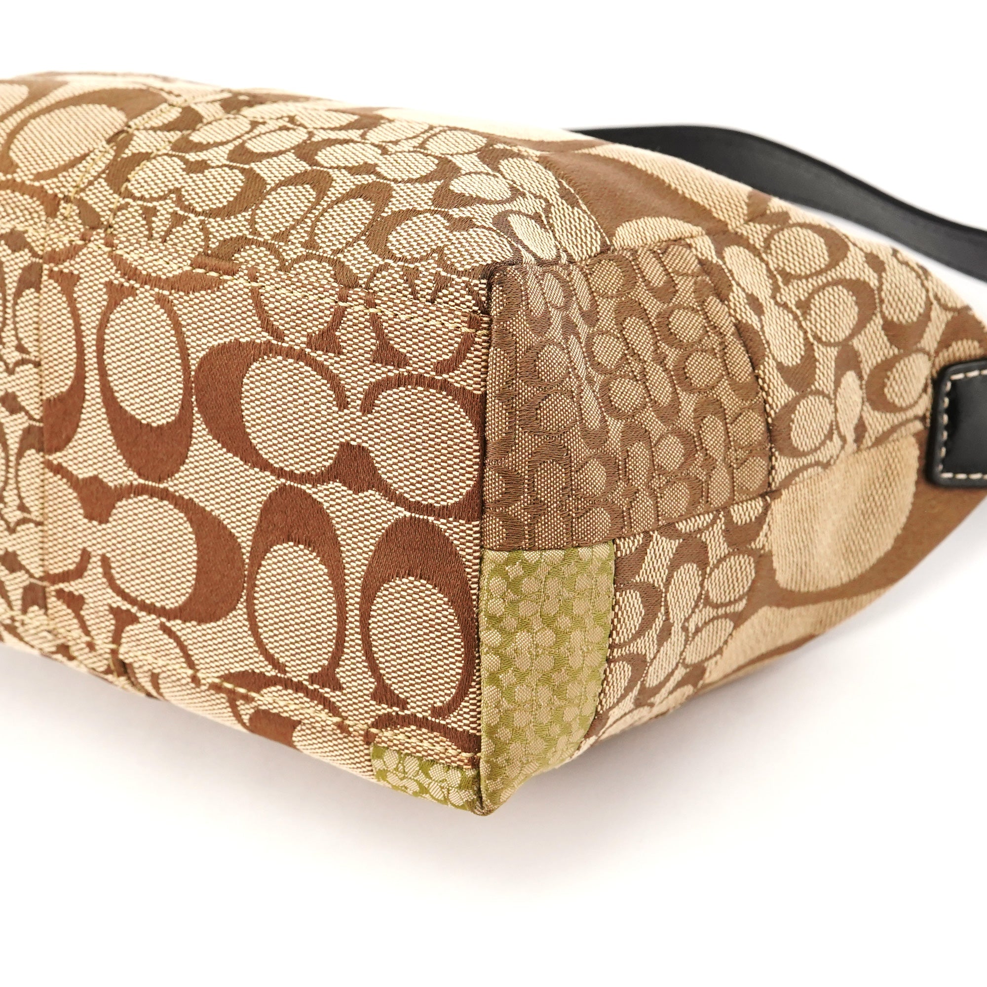 Beige Signature Patchwork Mini Pochette Bag