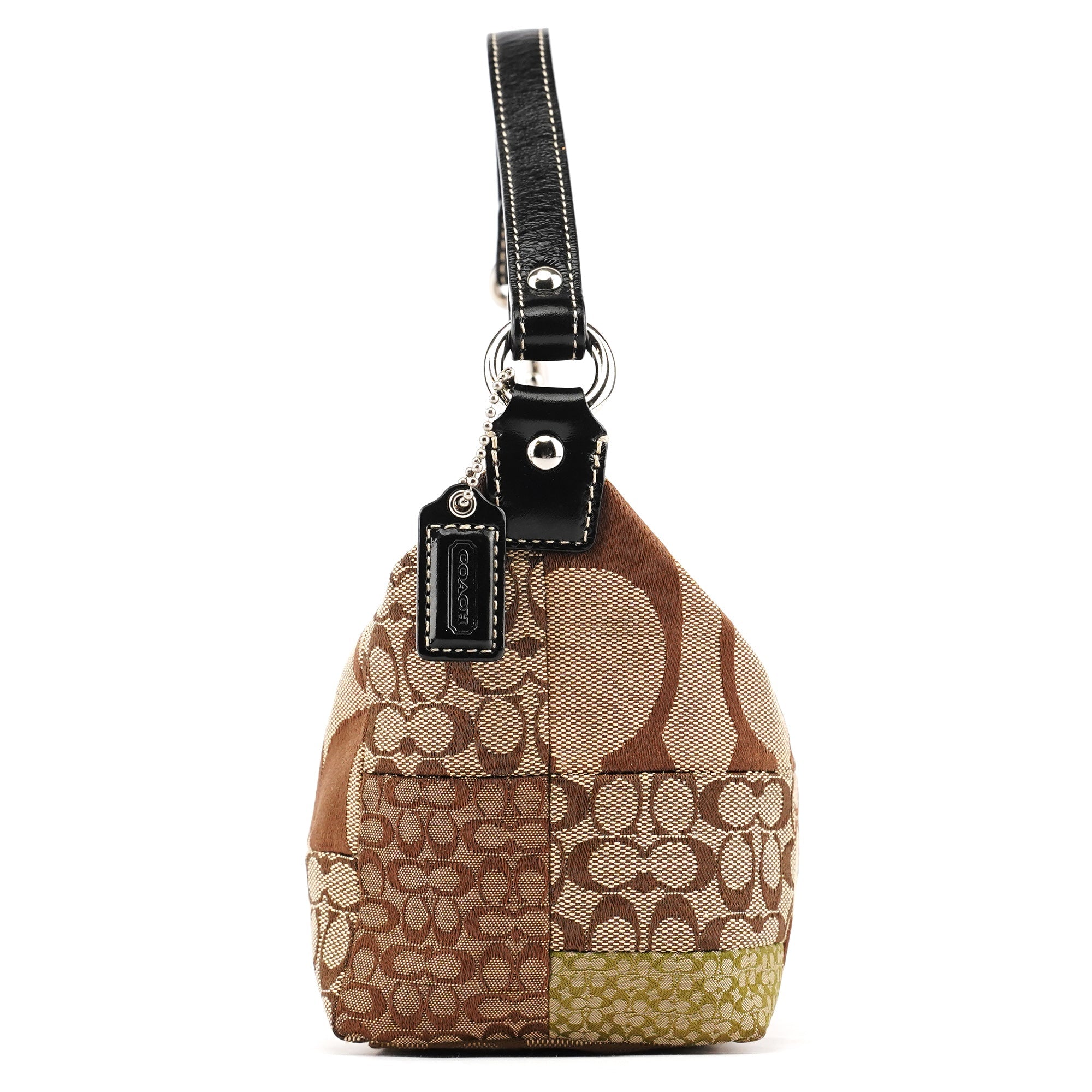 Beige Signature Patchwork Mini Pochette Bag