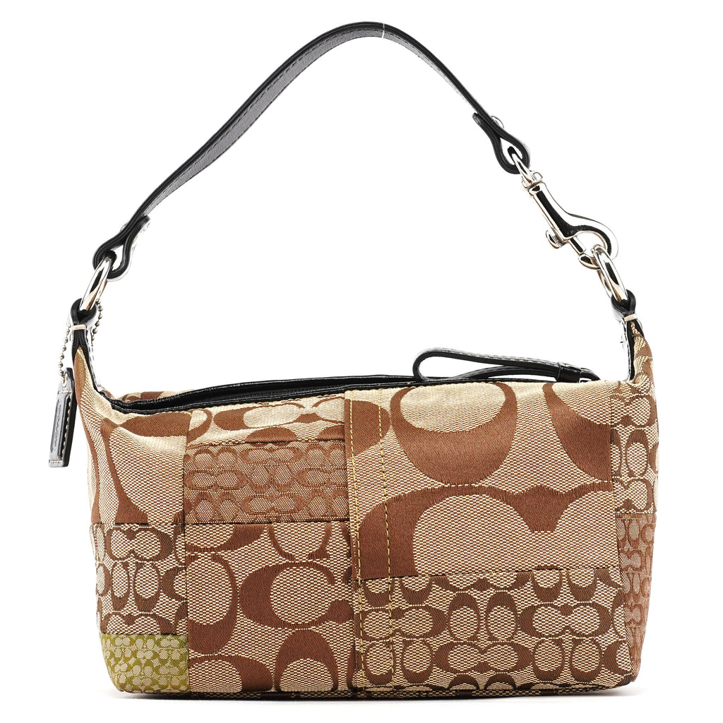 Beige Signature Patchwork Mini Pochette Bag