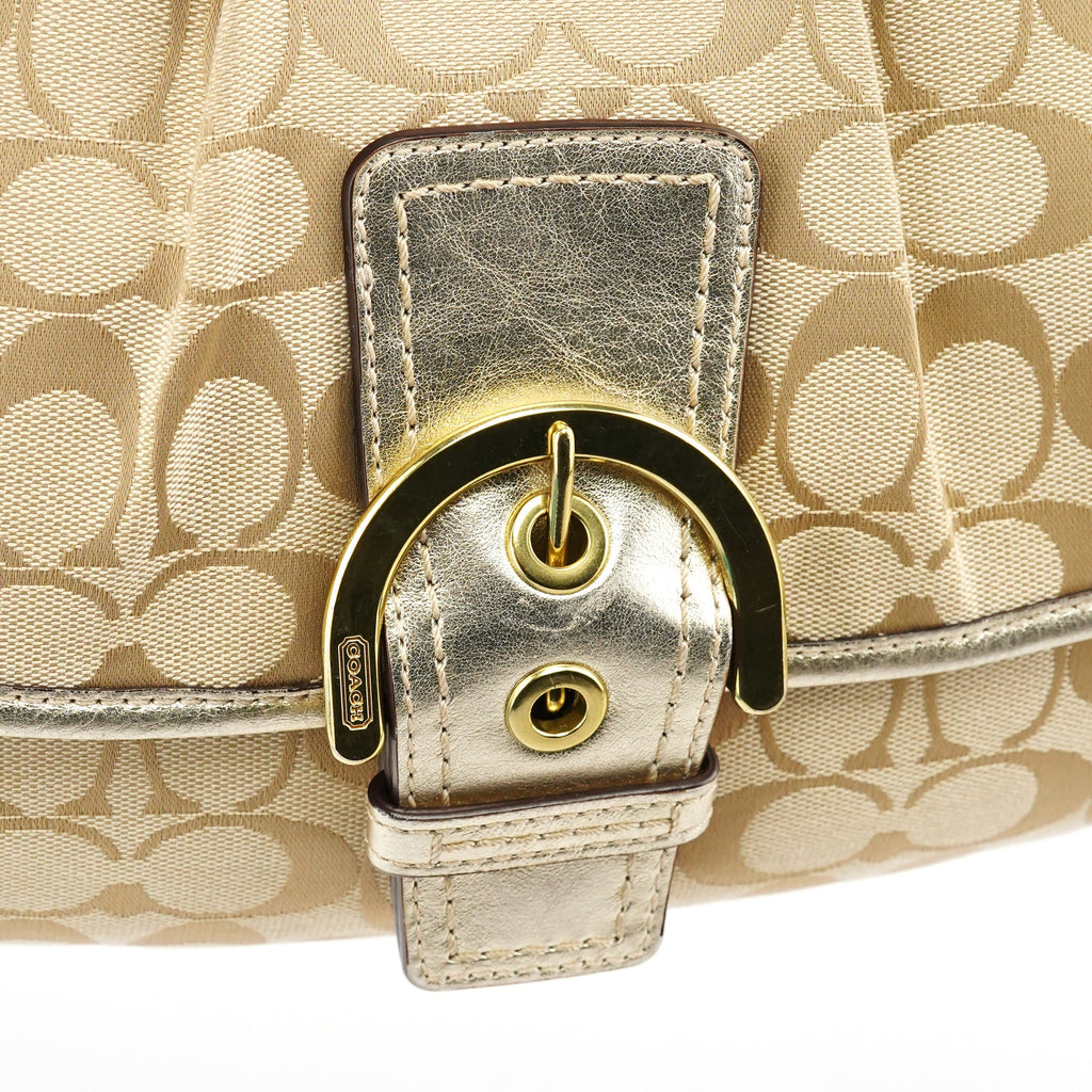 Beige Signature Soho Shoulder Bag