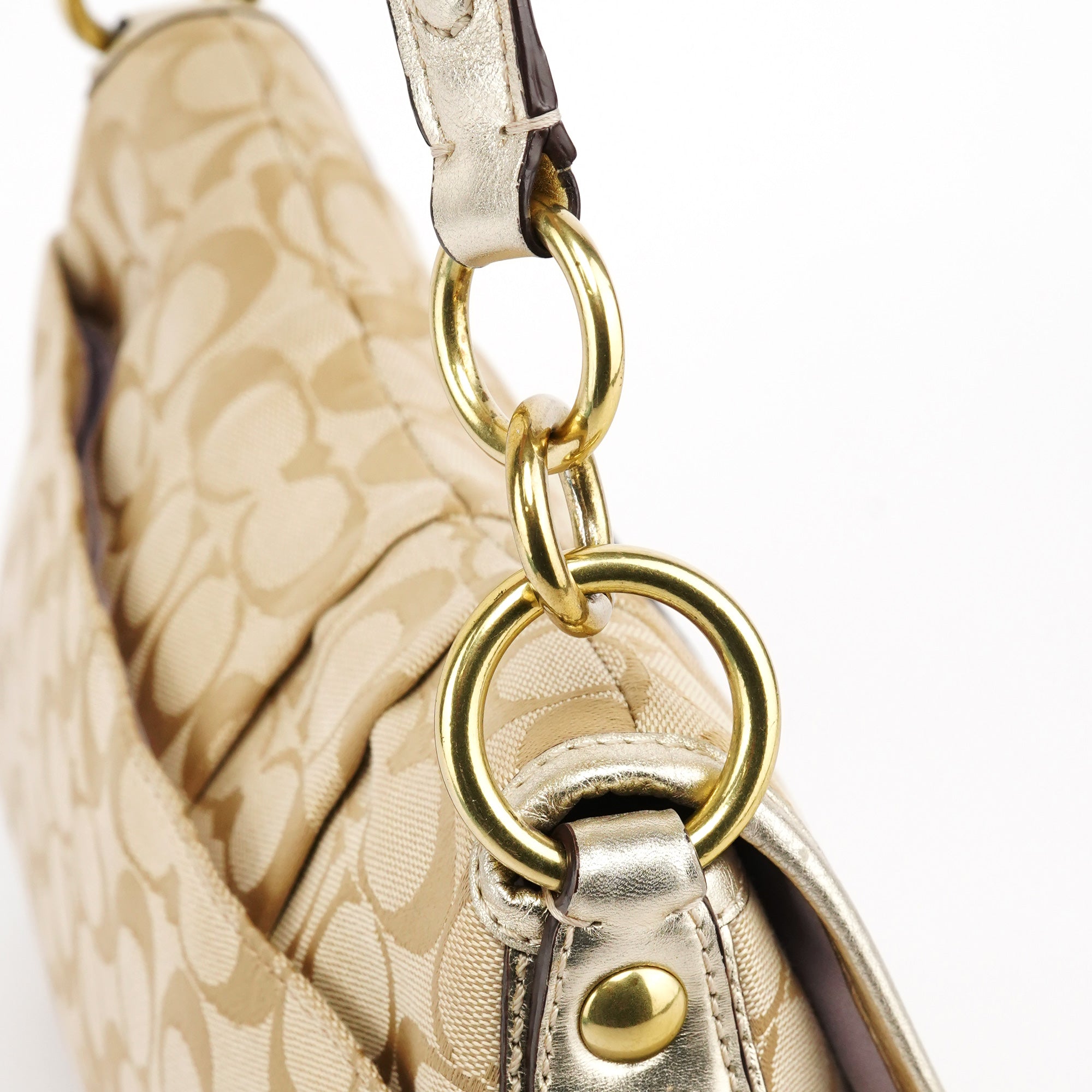 Beige Signature Soho Shoulder Bag