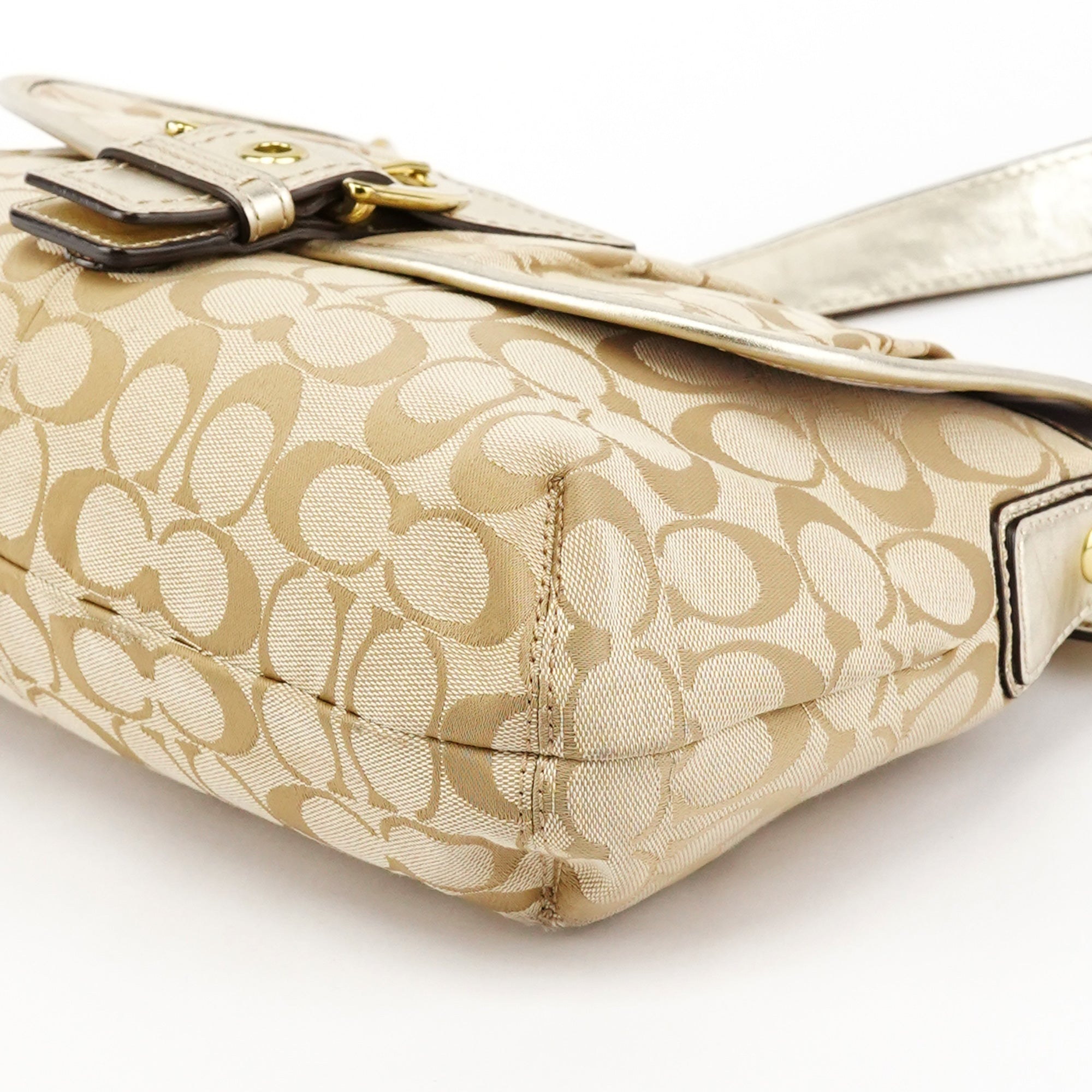 Beige Signature Soho Shoulder Bag