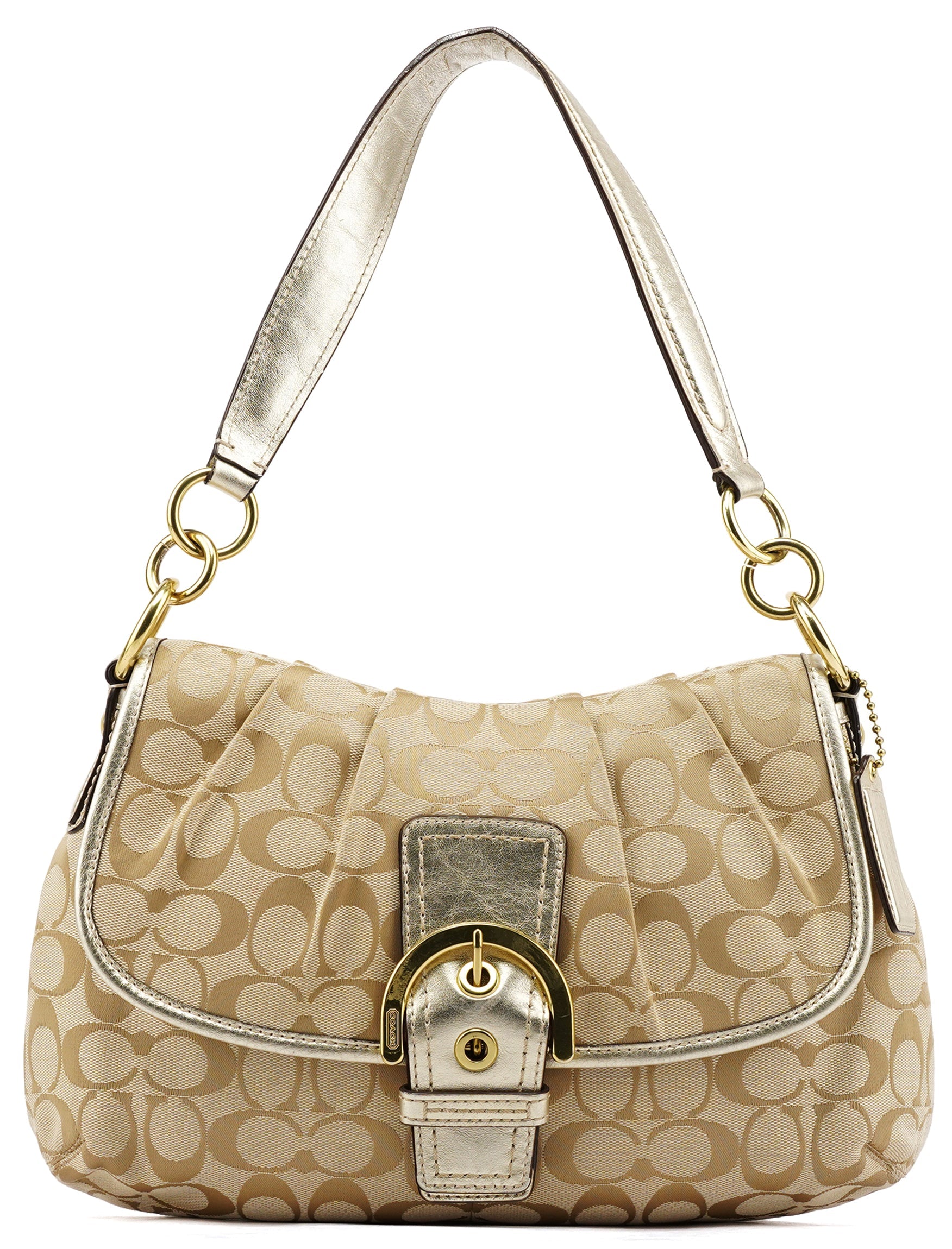 Beige Signature Soho Shoulder Bag