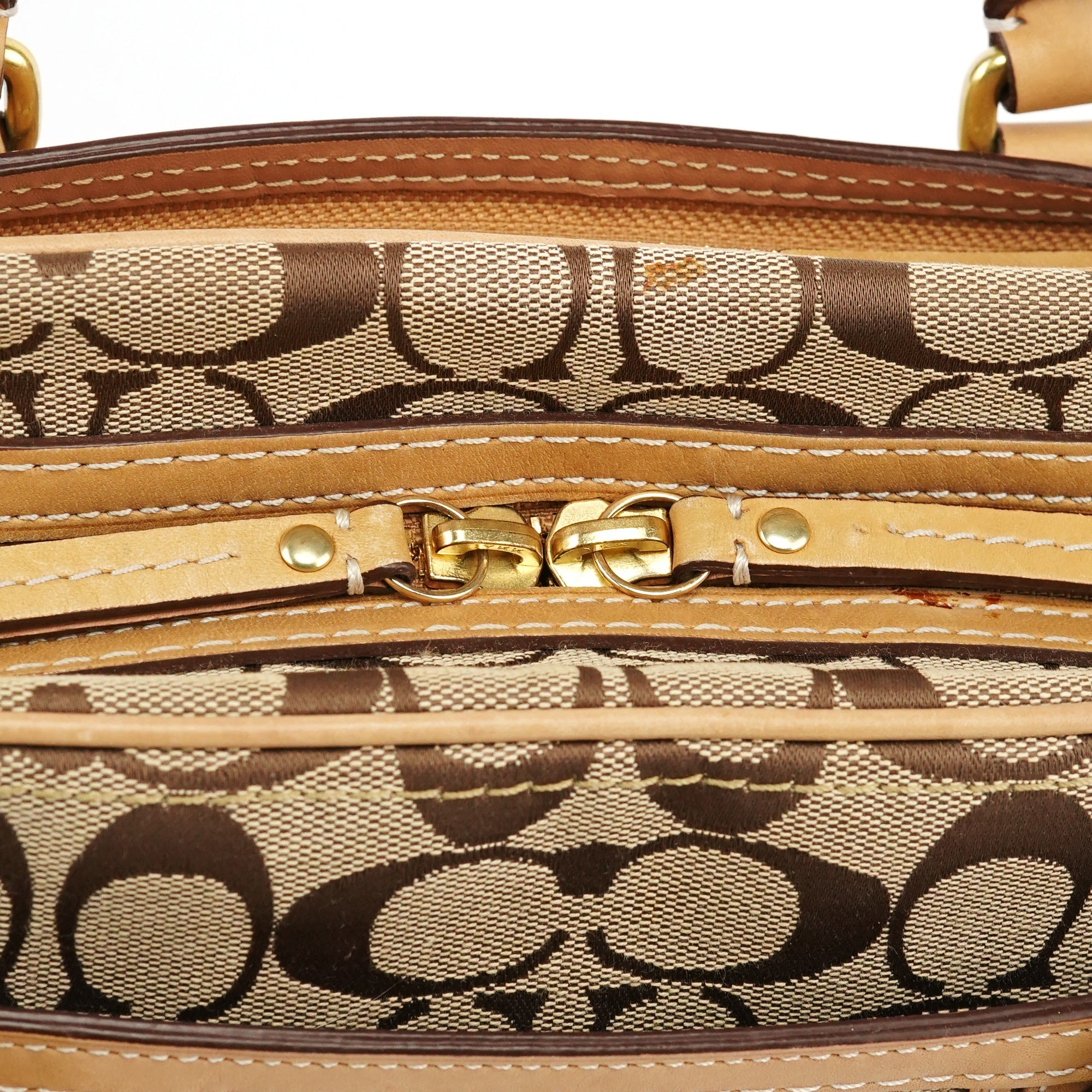 Beige Tan Signature Tote Bag