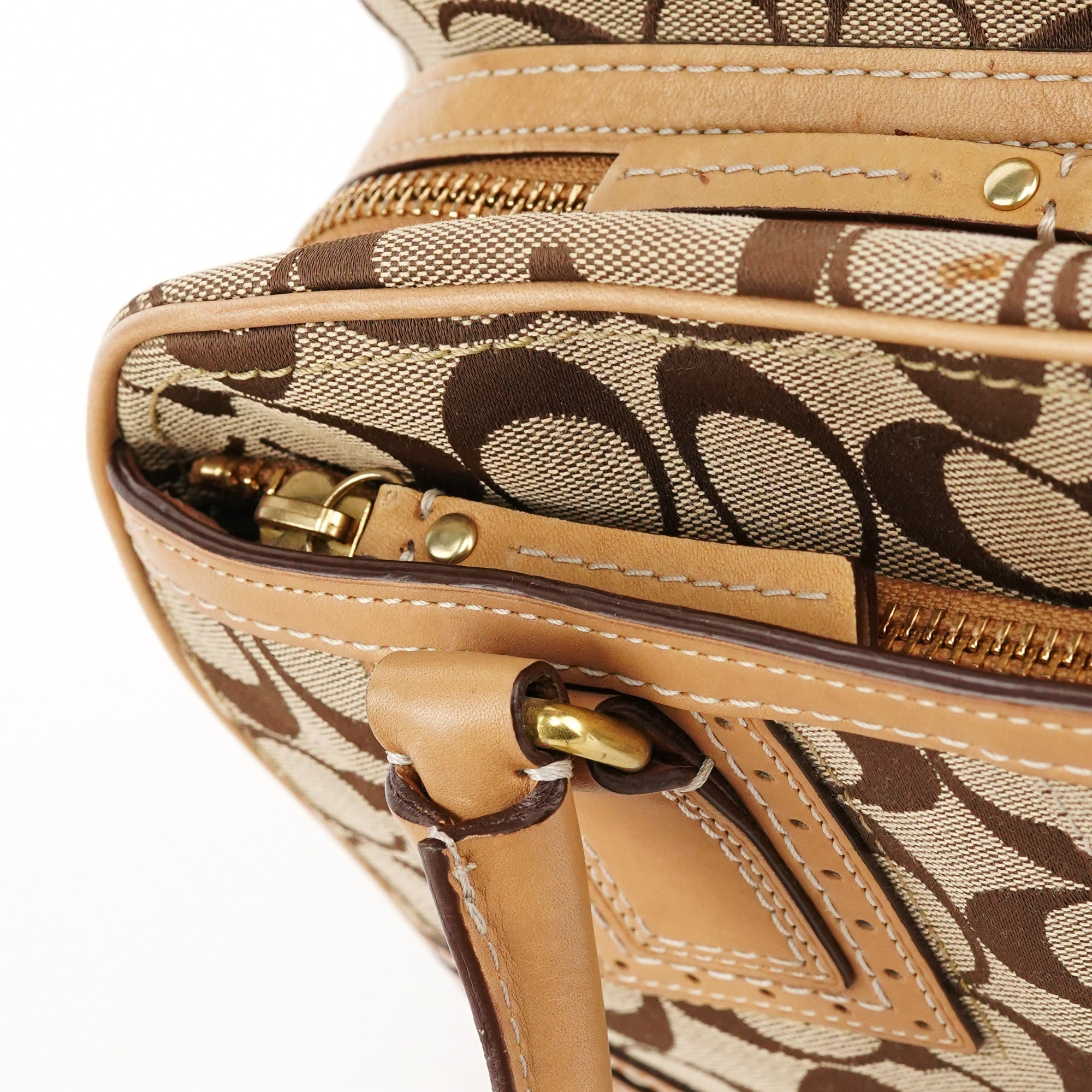Beige Tan Signature Tote Bag