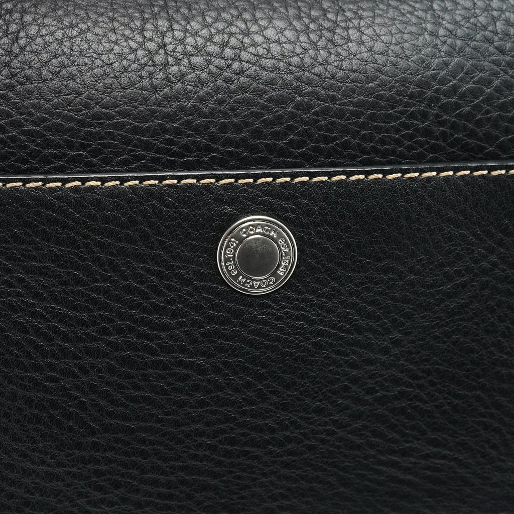 Black Grained Leather Chelsea Shoulder Bag