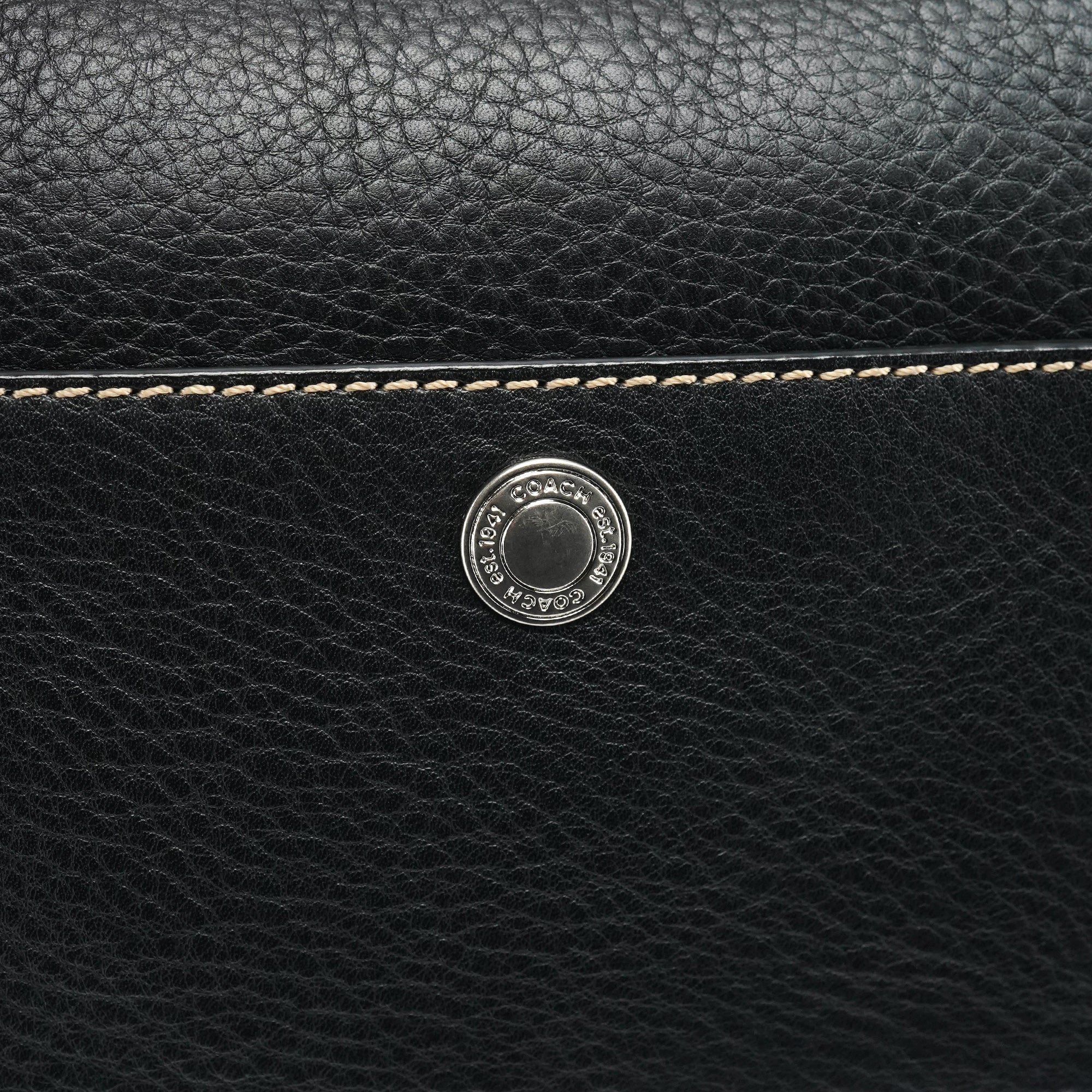 Black Grained Leather Chelsea Shoulder Bag
