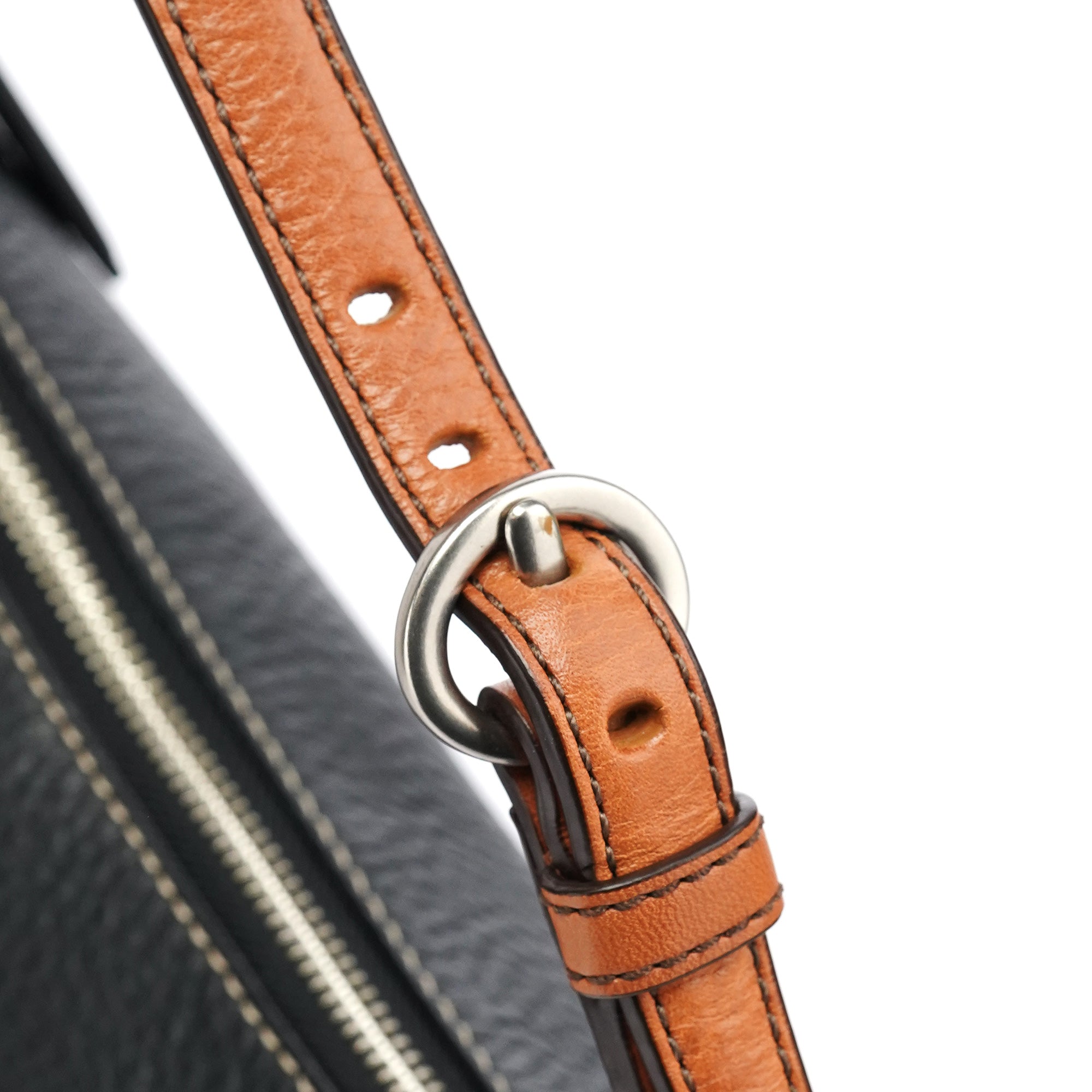 Black Grained Leather Chelsea Shoulder Bag