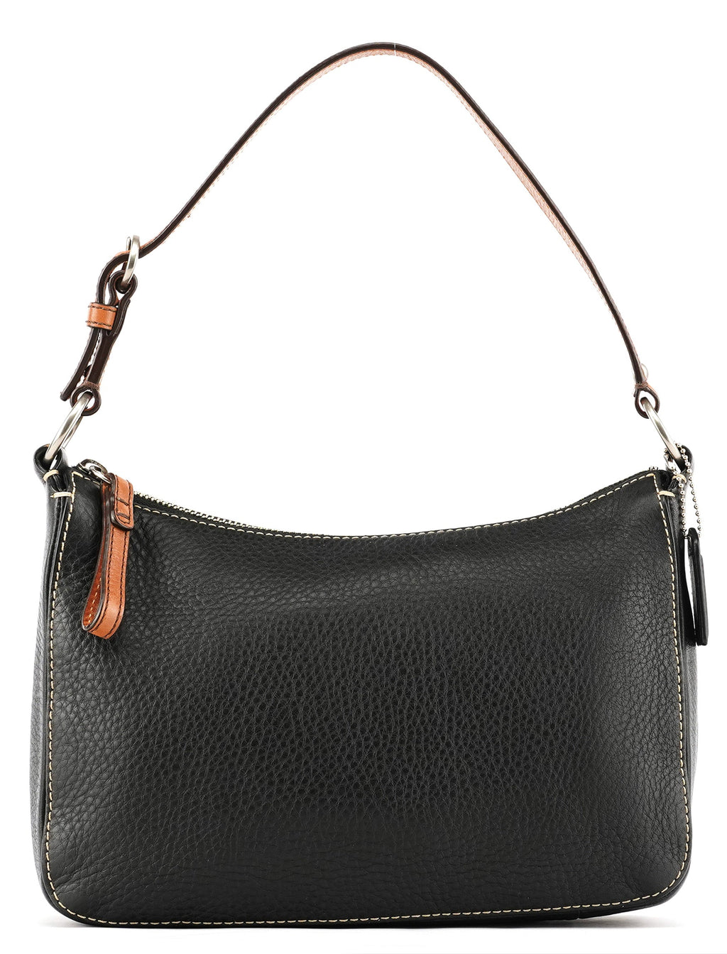 Black Grained Leather Chelsea Shoulder Bag