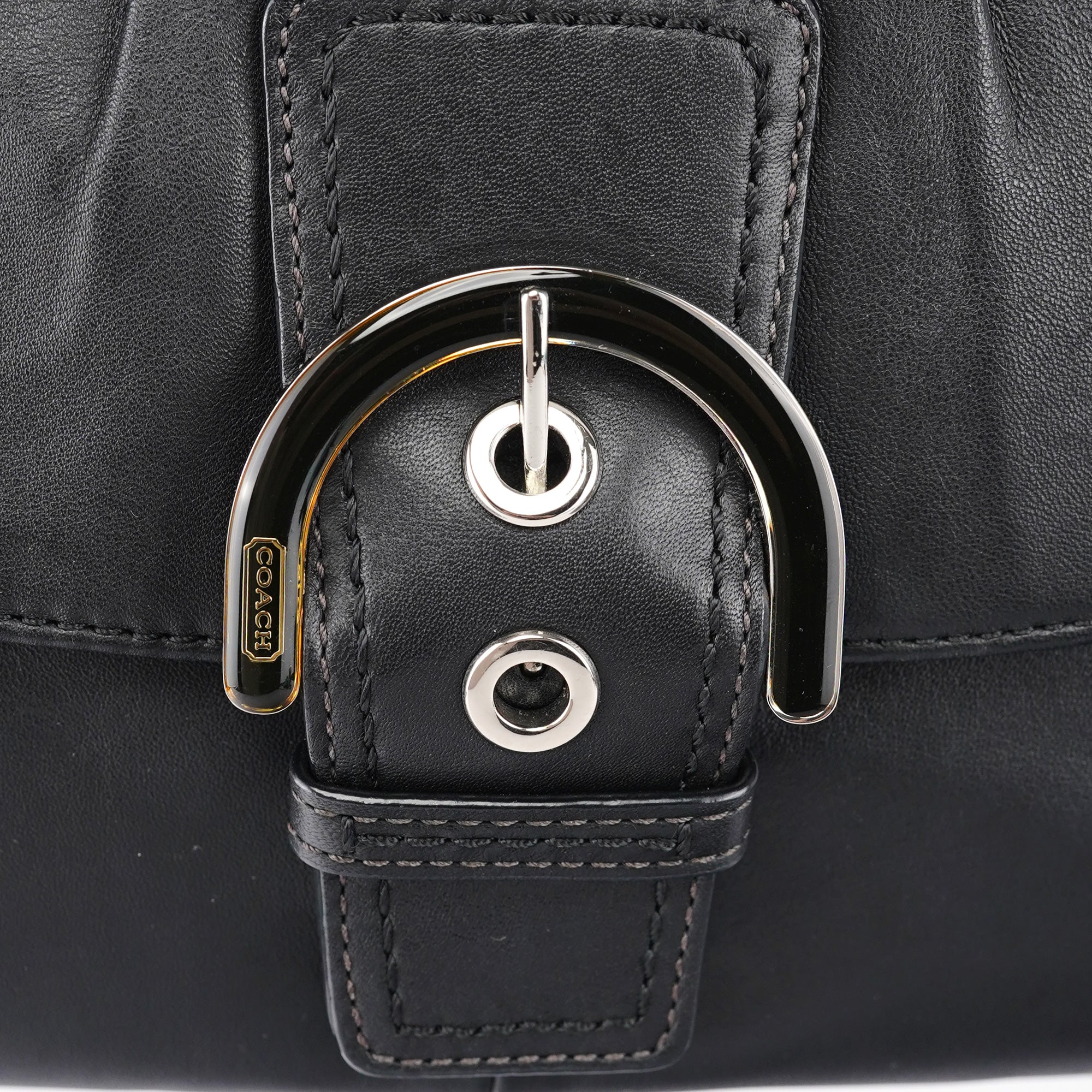 Black Leather Soho Shoulder Bag