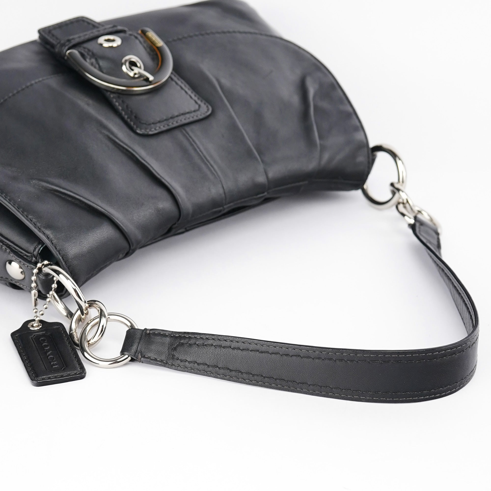 Black Leather Soho Shoulder Bag