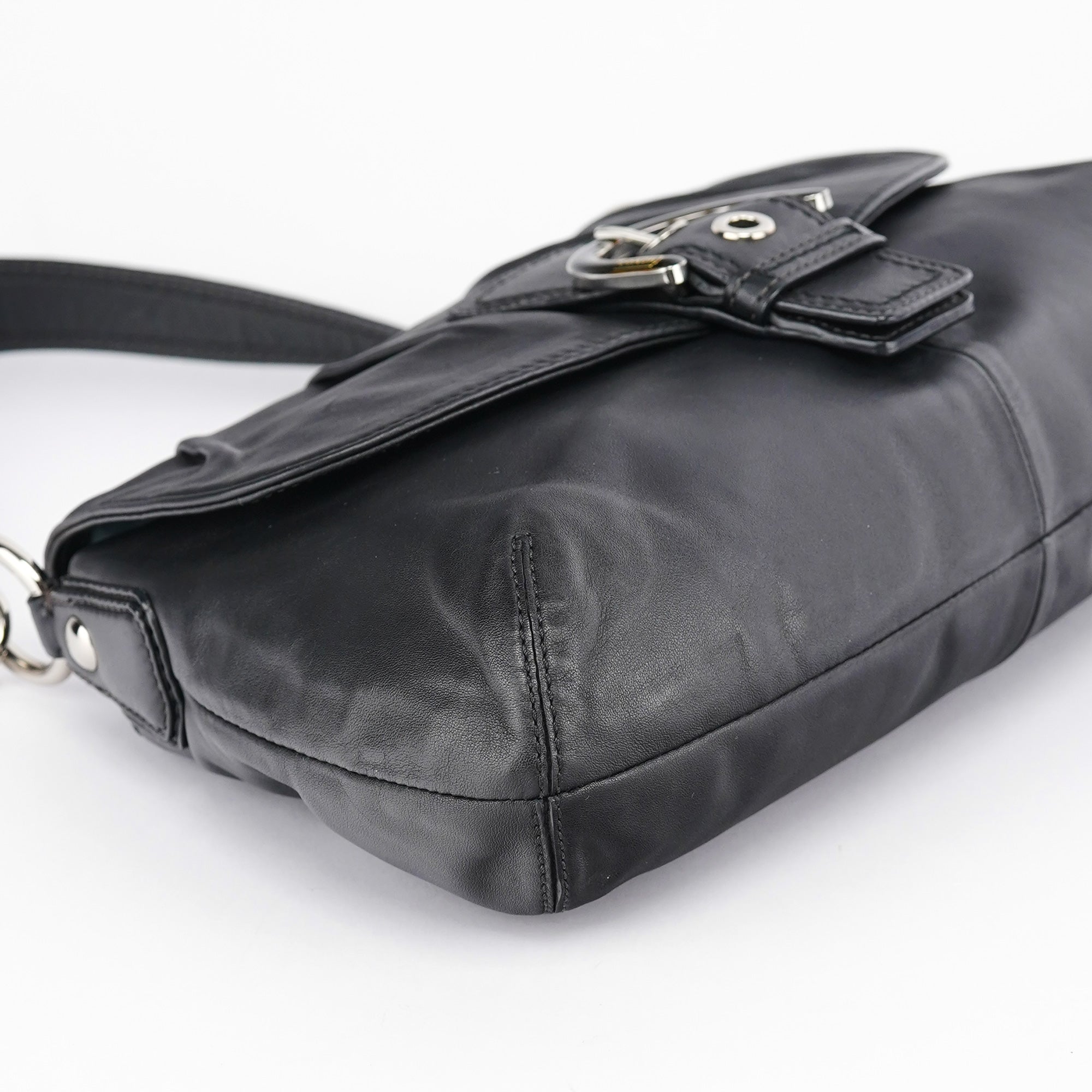 Black Leather Soho Shoulder Bag