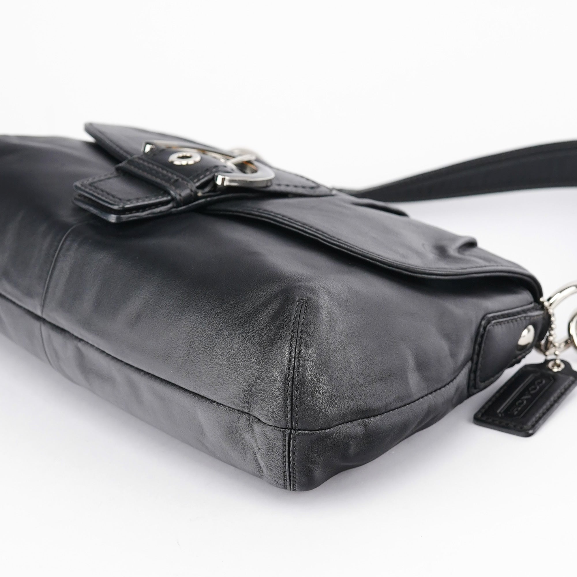 Black Leather Soho Shoulder Bag