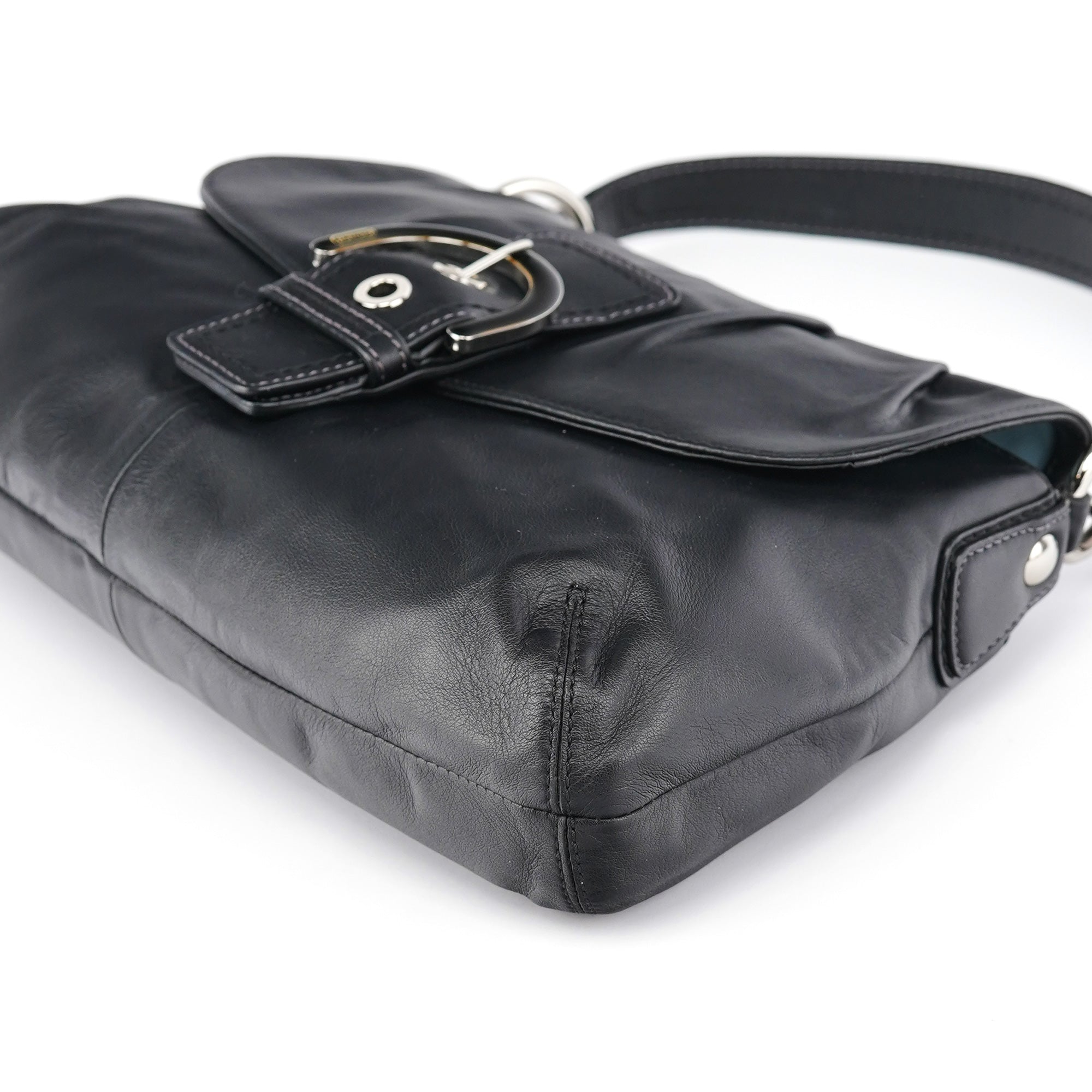 Black Leather Soho Shoulder Bag