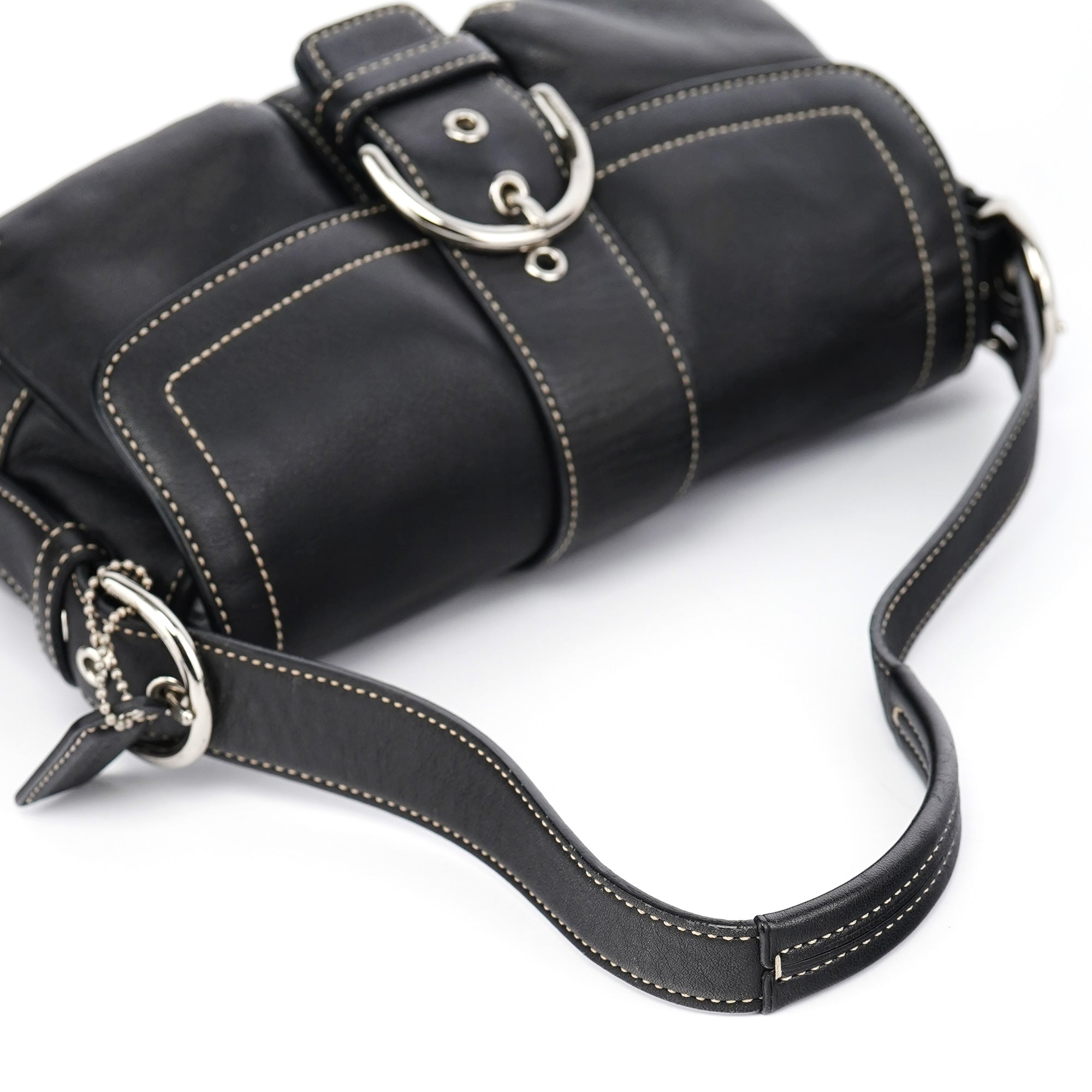Black Leather Soho Shoulder Bag