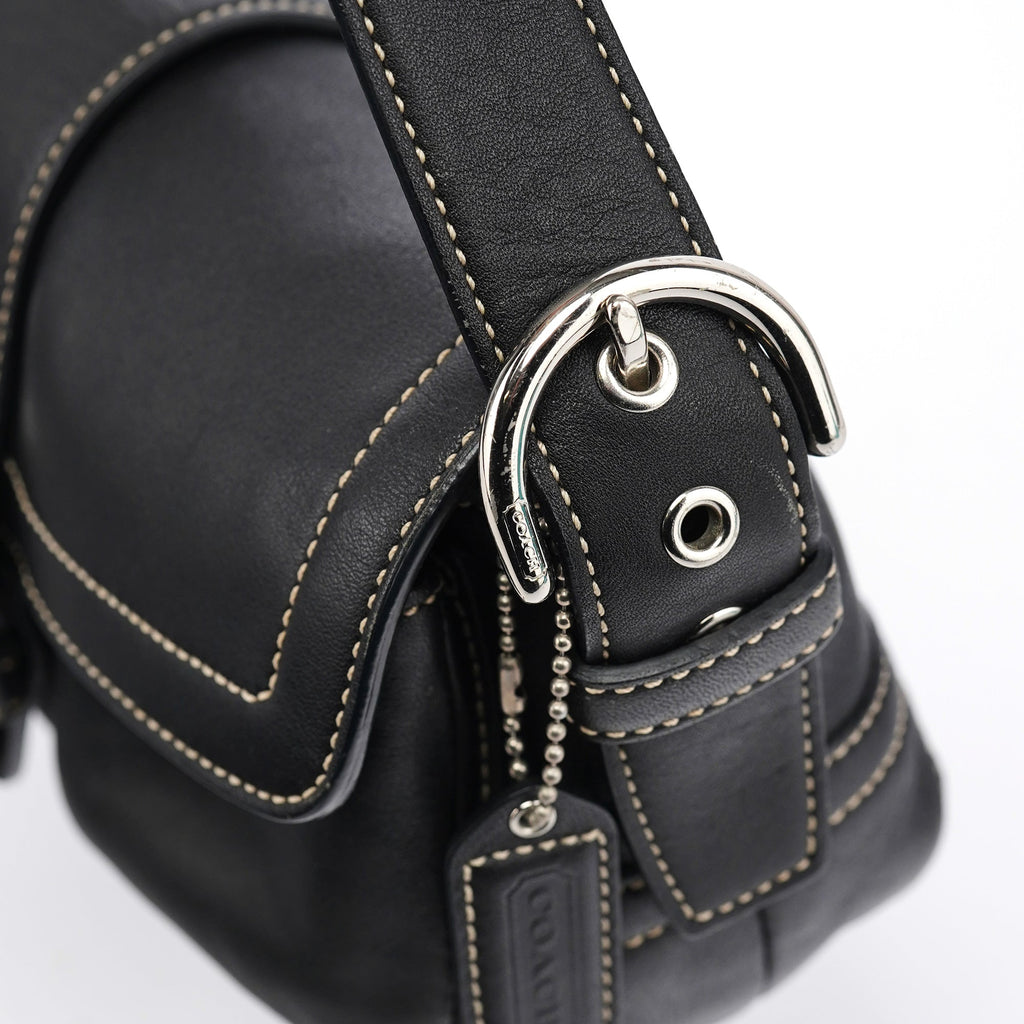 Black Leather Soho Shoulder Bag