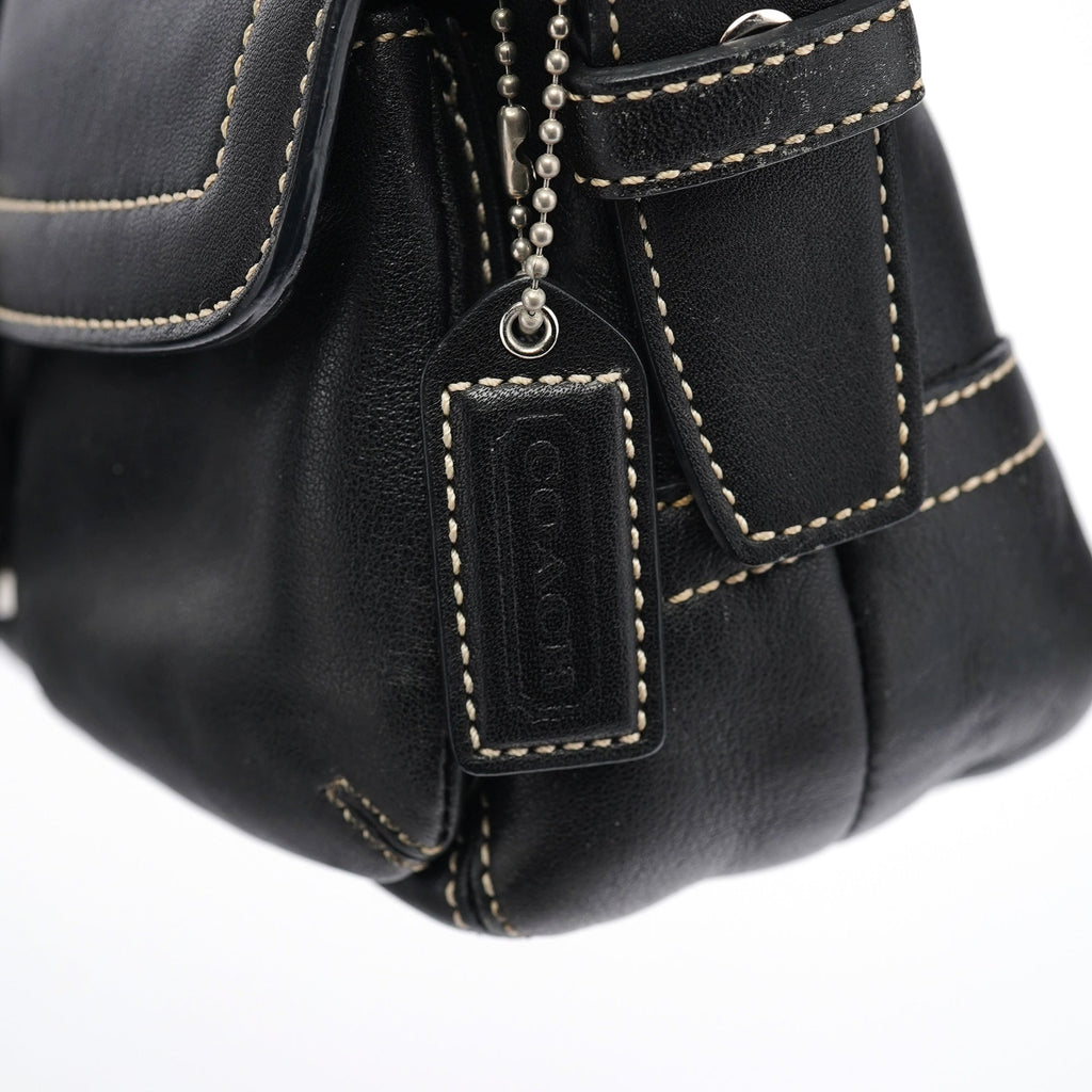 Black Leather Soho Shoulder Bag